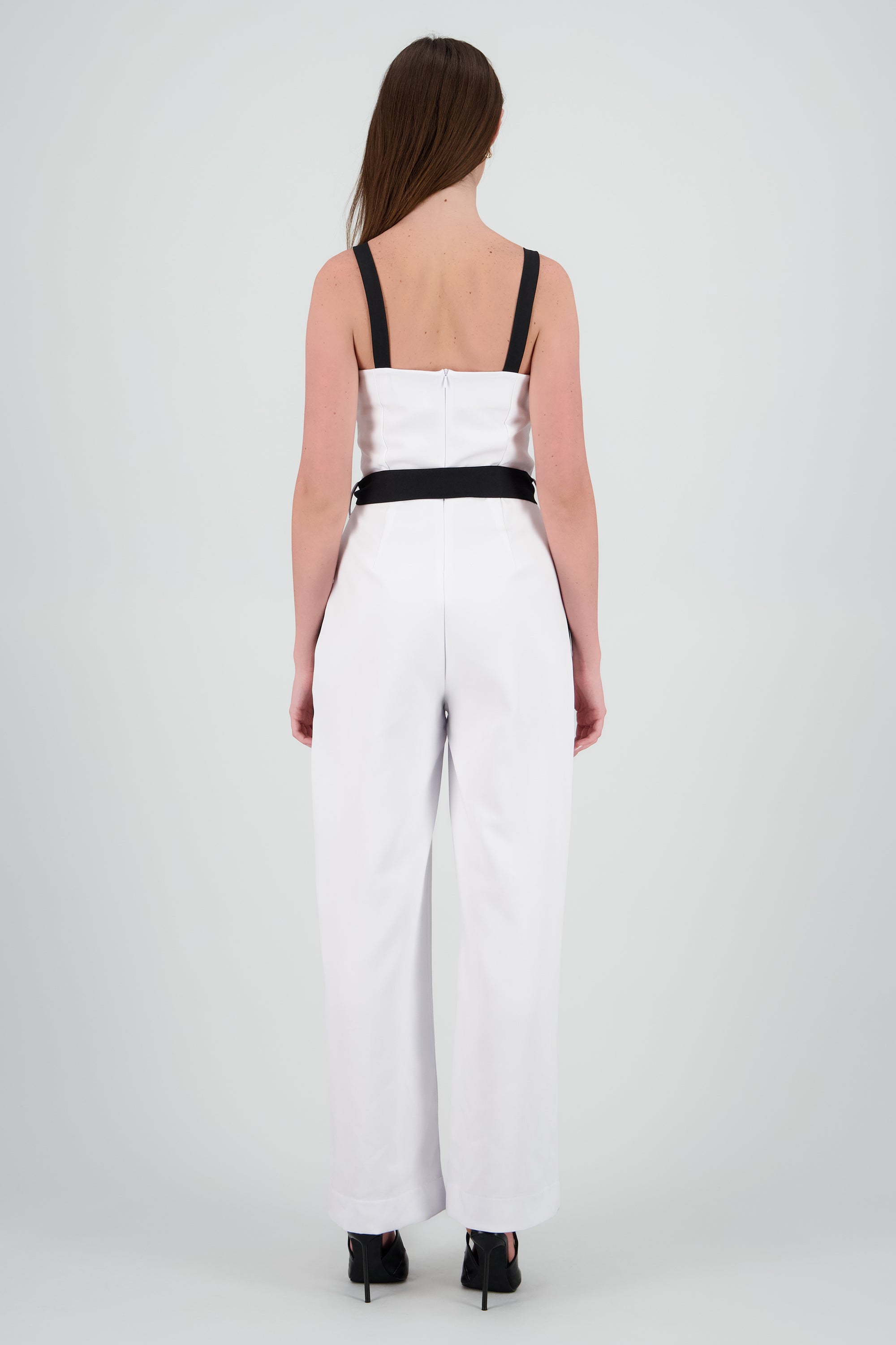 Jumpsuit escote cuadrado contraste BLANCO COMBO