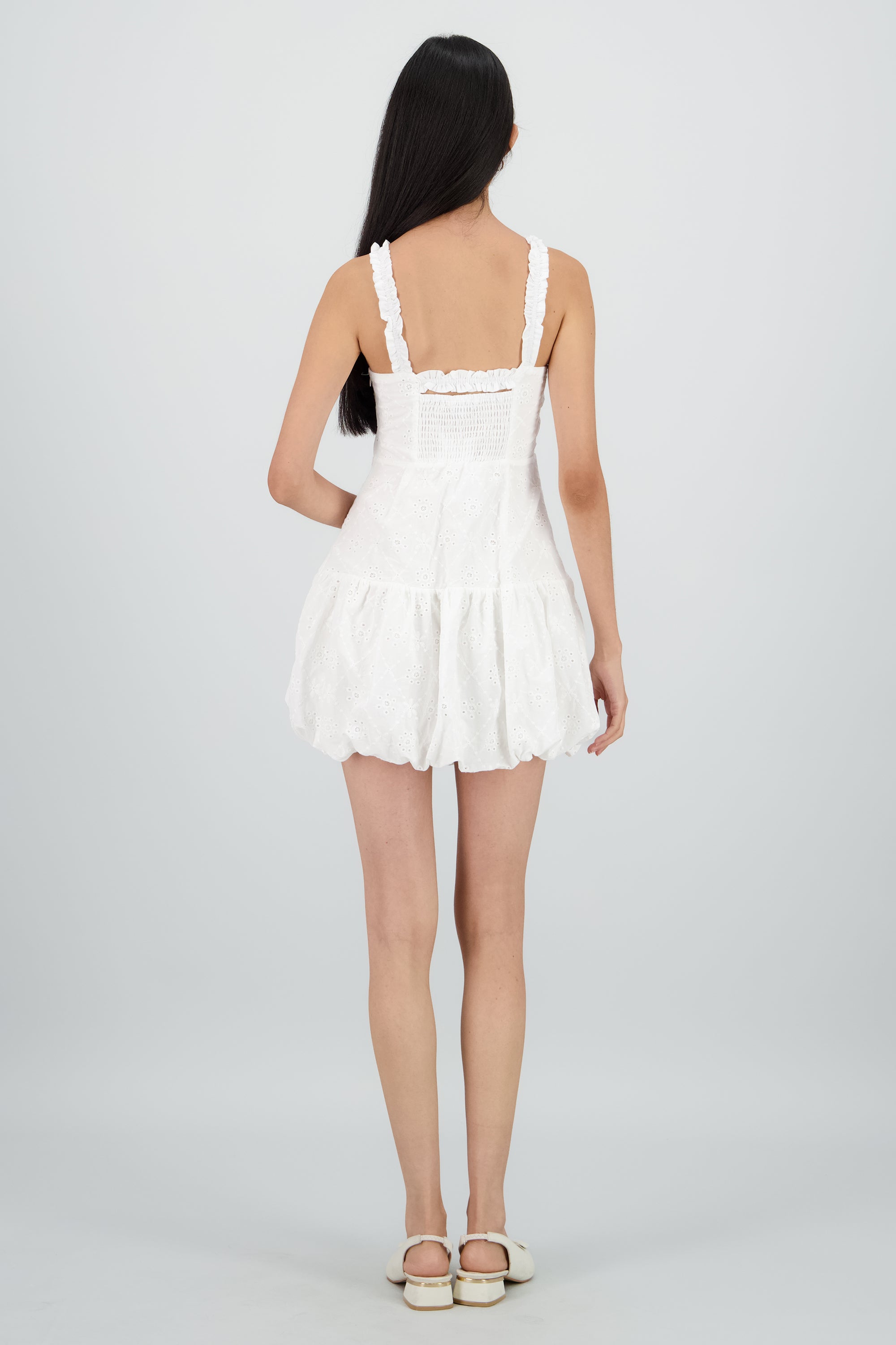Vestido mini detalle tirantes BLANCO