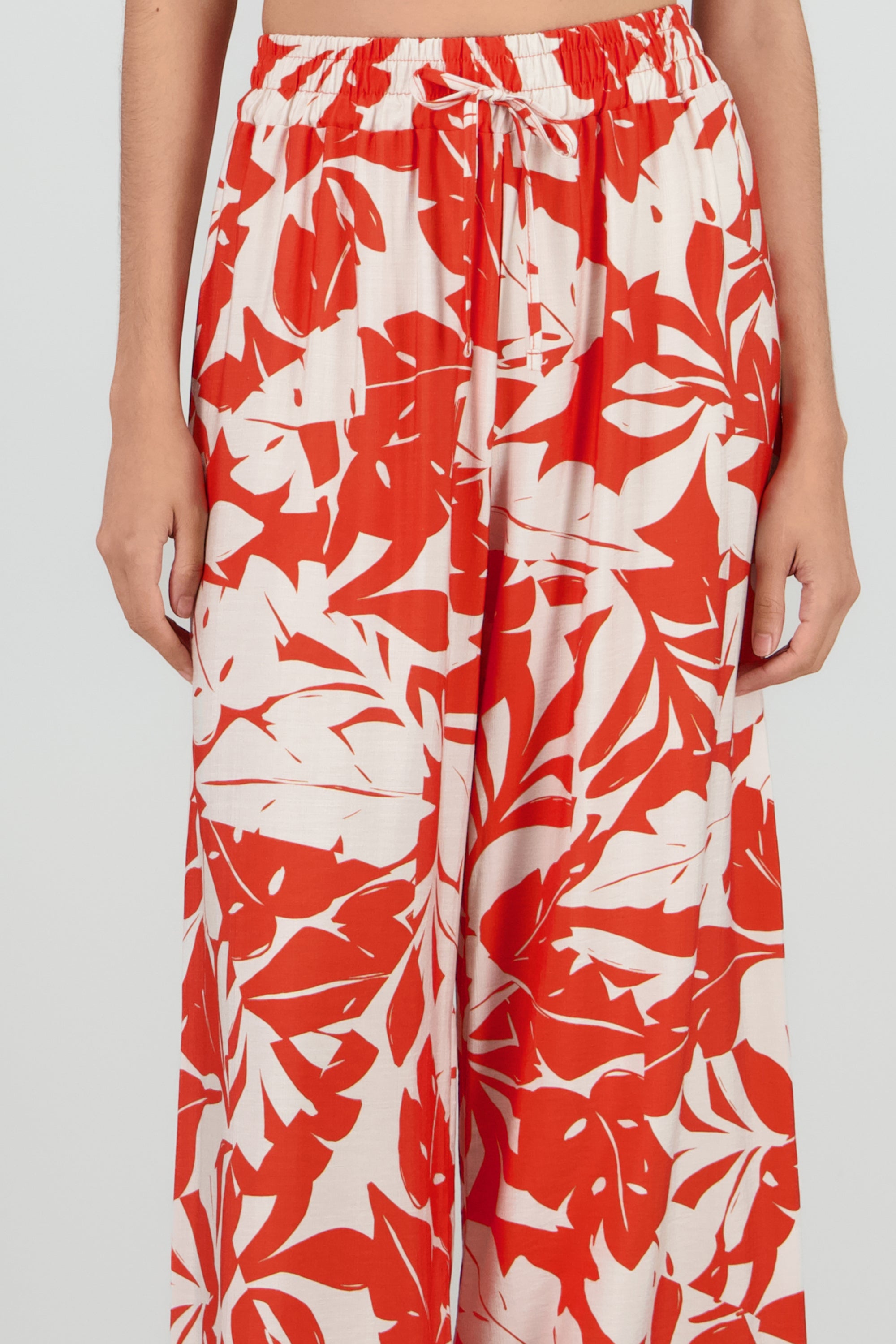 Pantalon tropical contraste color NARANJA COMBO