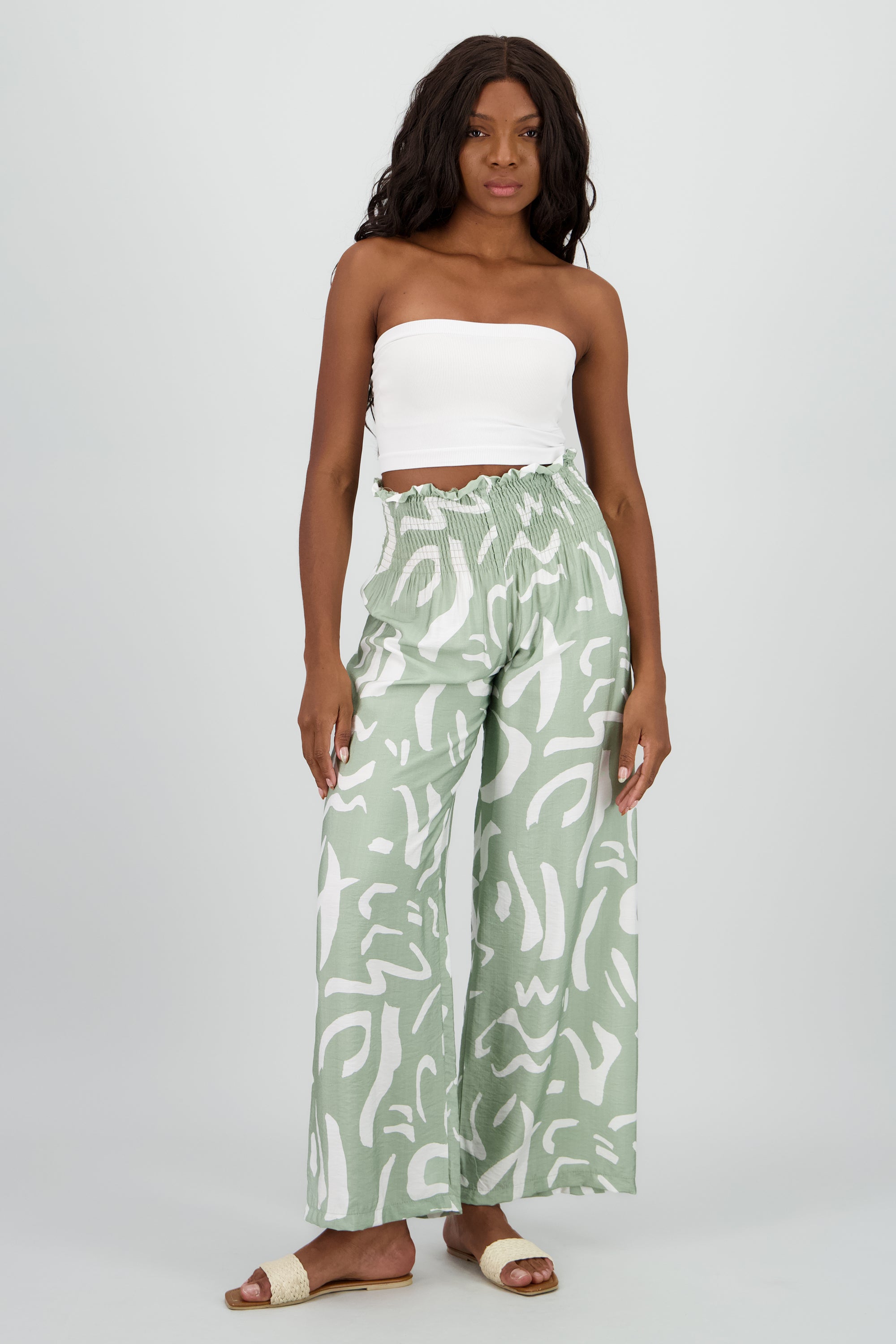 Pantalon estampado abstracto wide leg SAGE