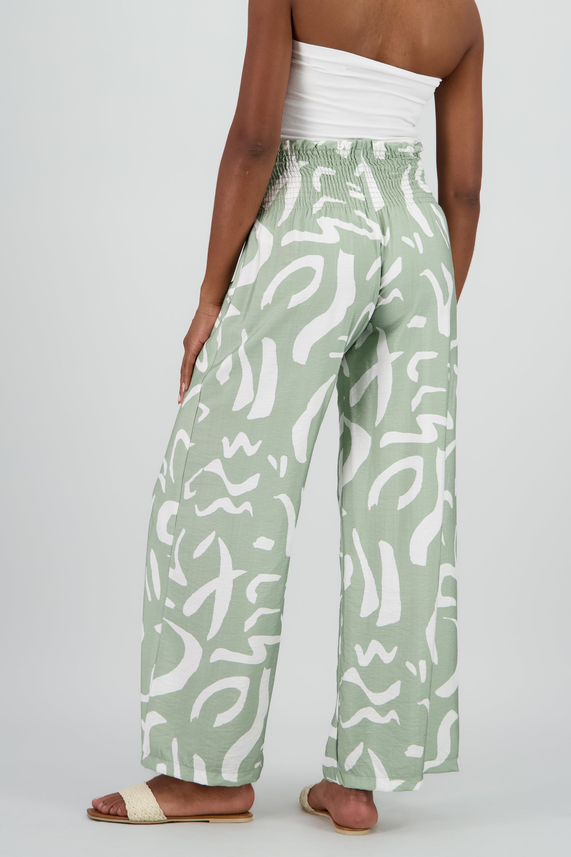 Pantalon estampado abstracto wide leg SAGE