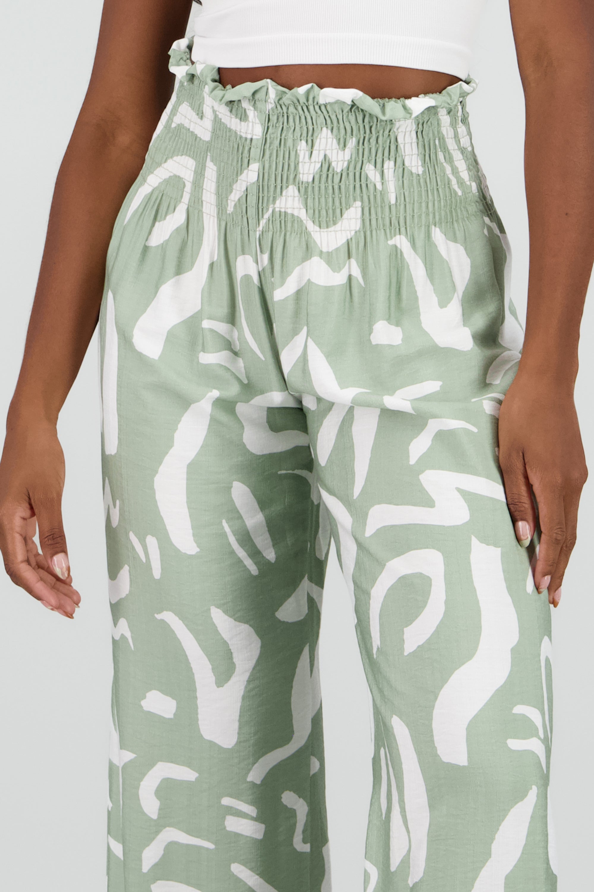 Pantalon estampado abstracto wide leg SAGE