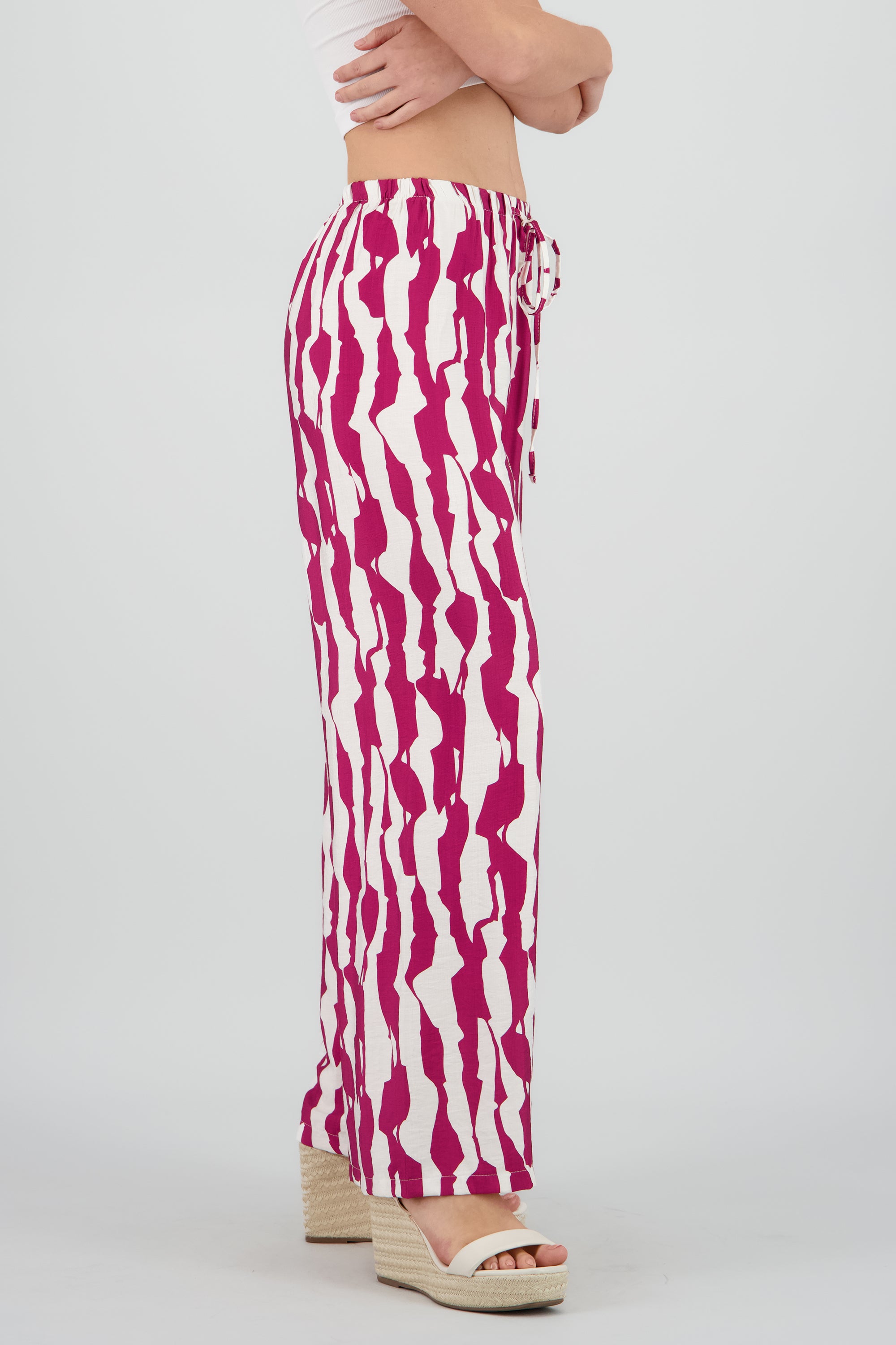 Pantalon estampado grecas fluido VINO COMBO