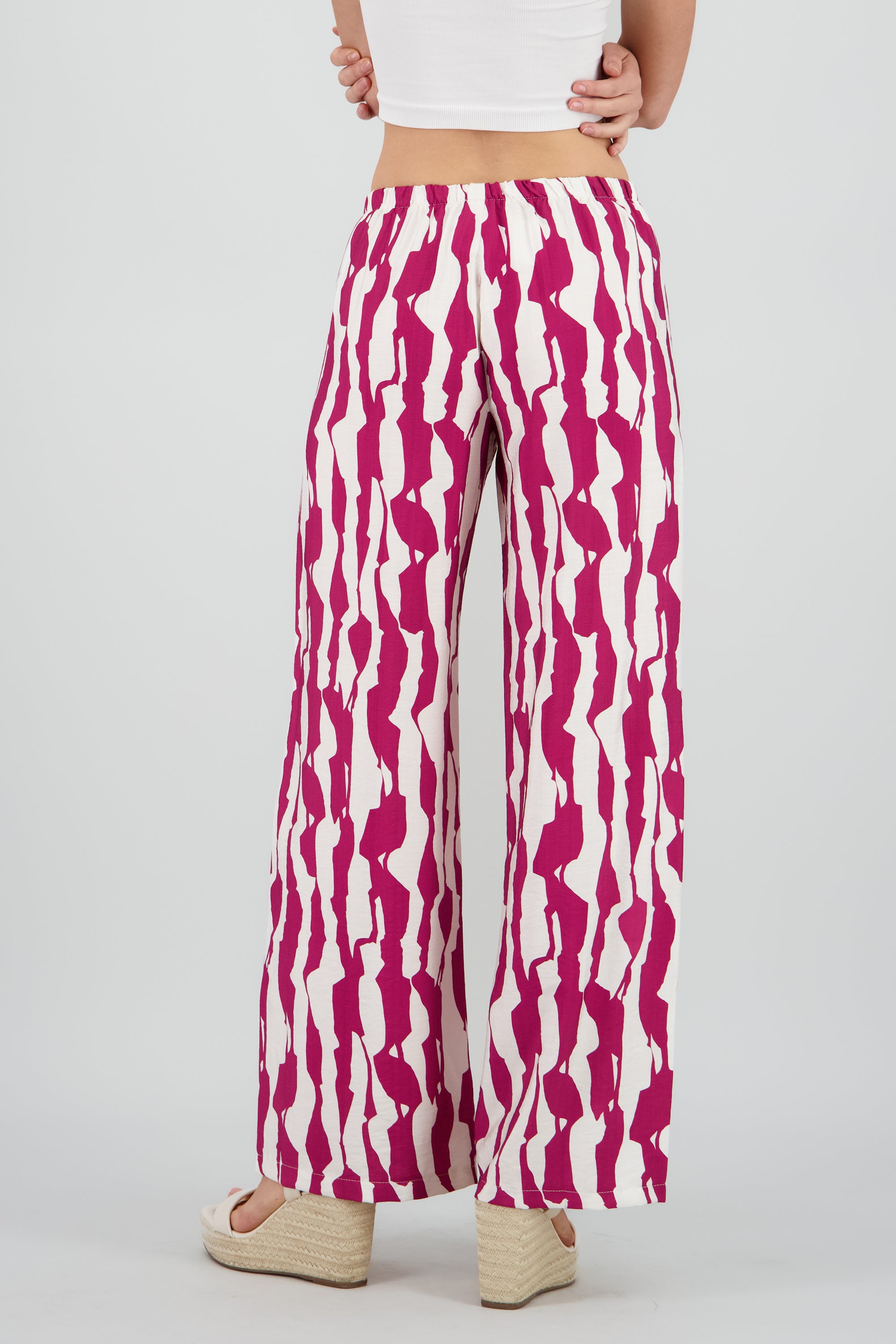 Pantalon estampado grecas fluido VINO COMBO