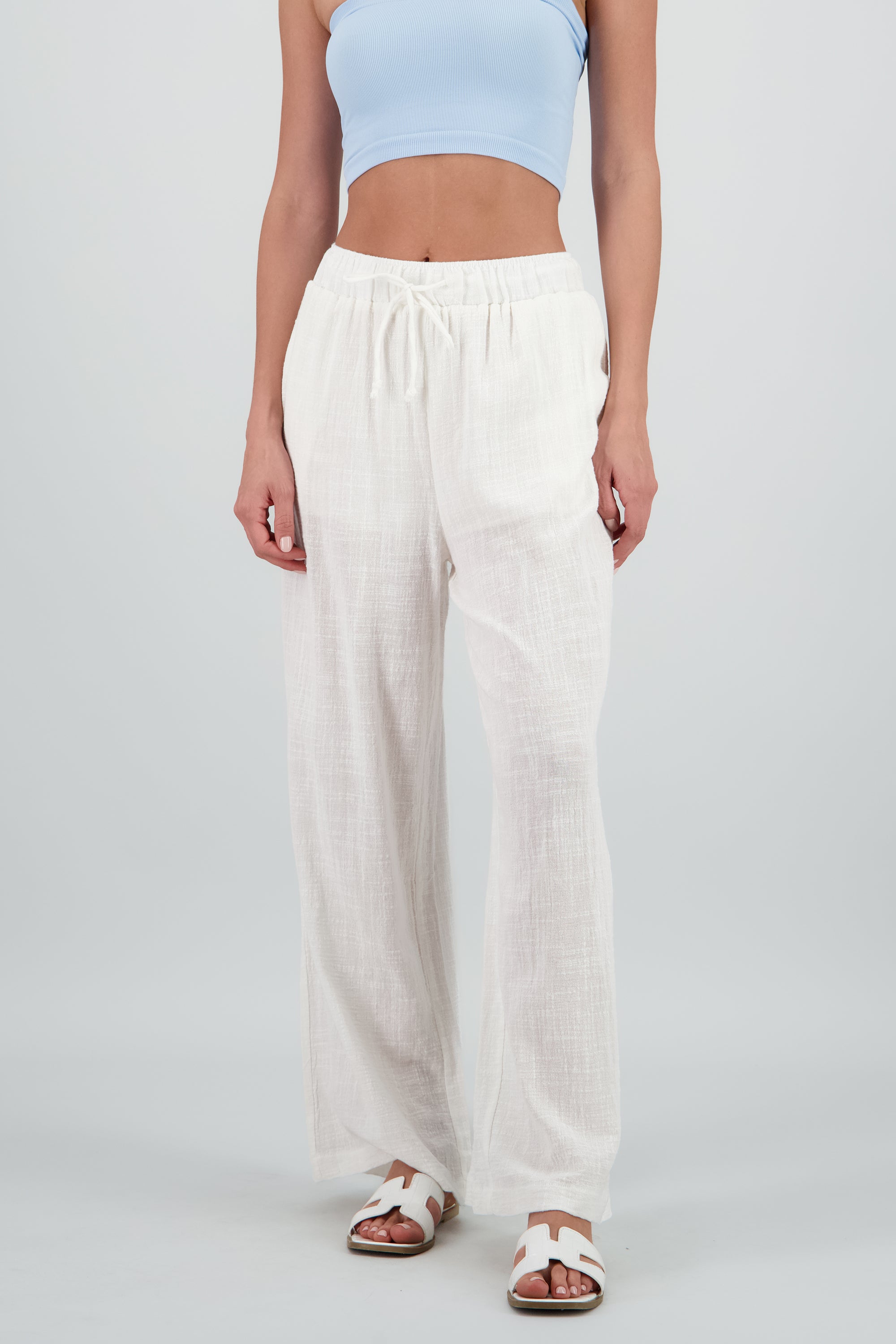 Pantalon fluido amplio BLANCO