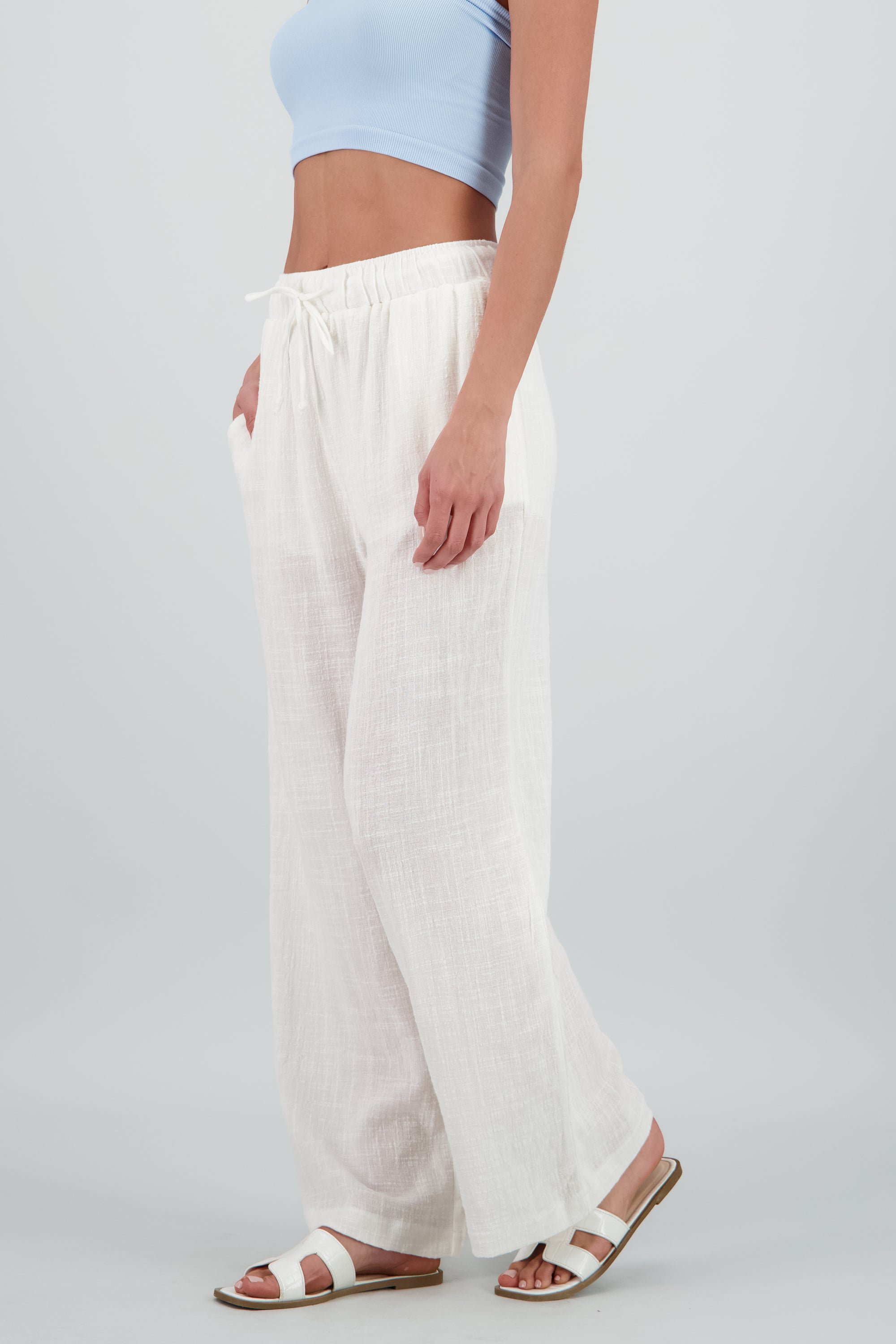 Pantalon fluido amplio BLANCO