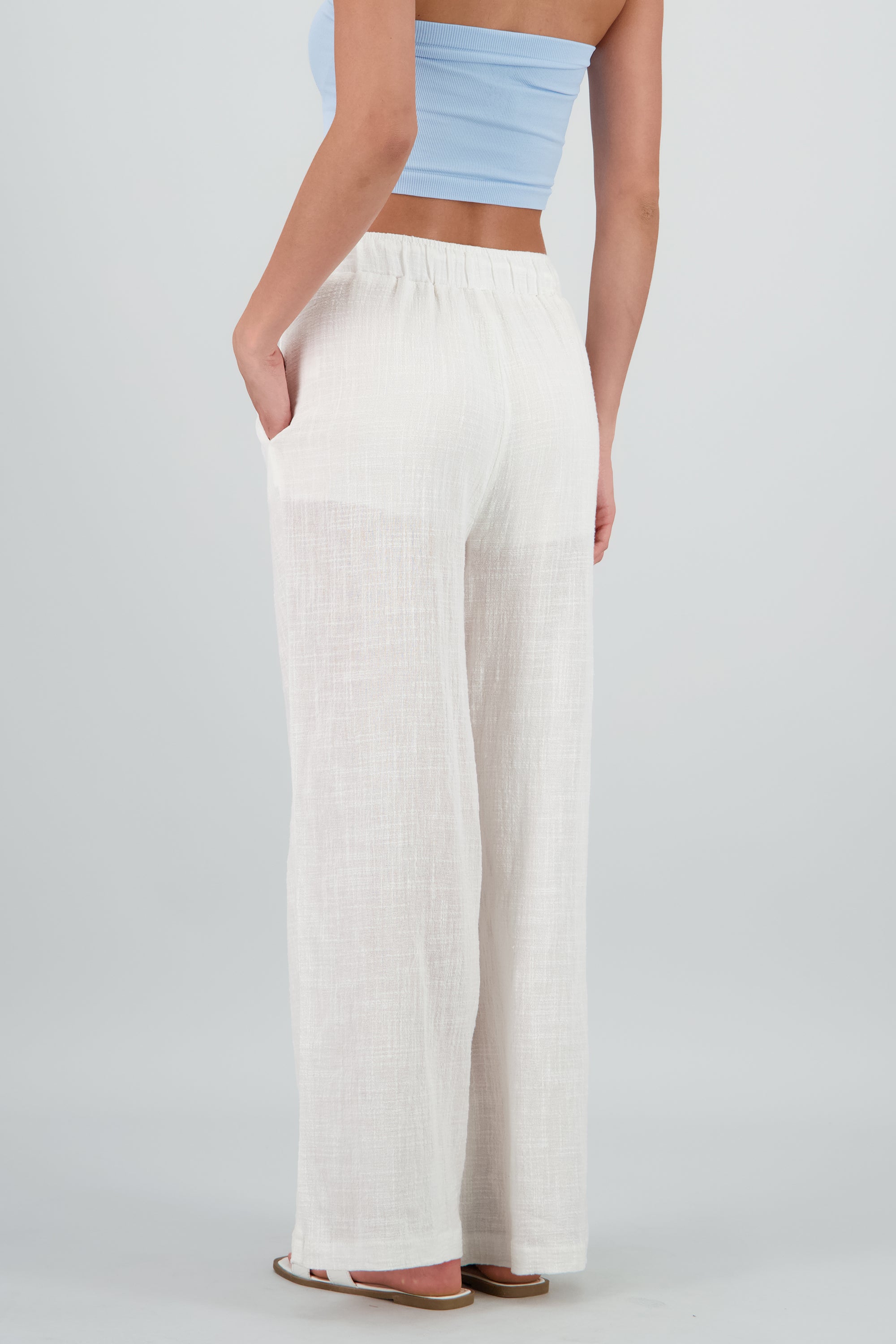 Pantalon fluido amplio BLANCO