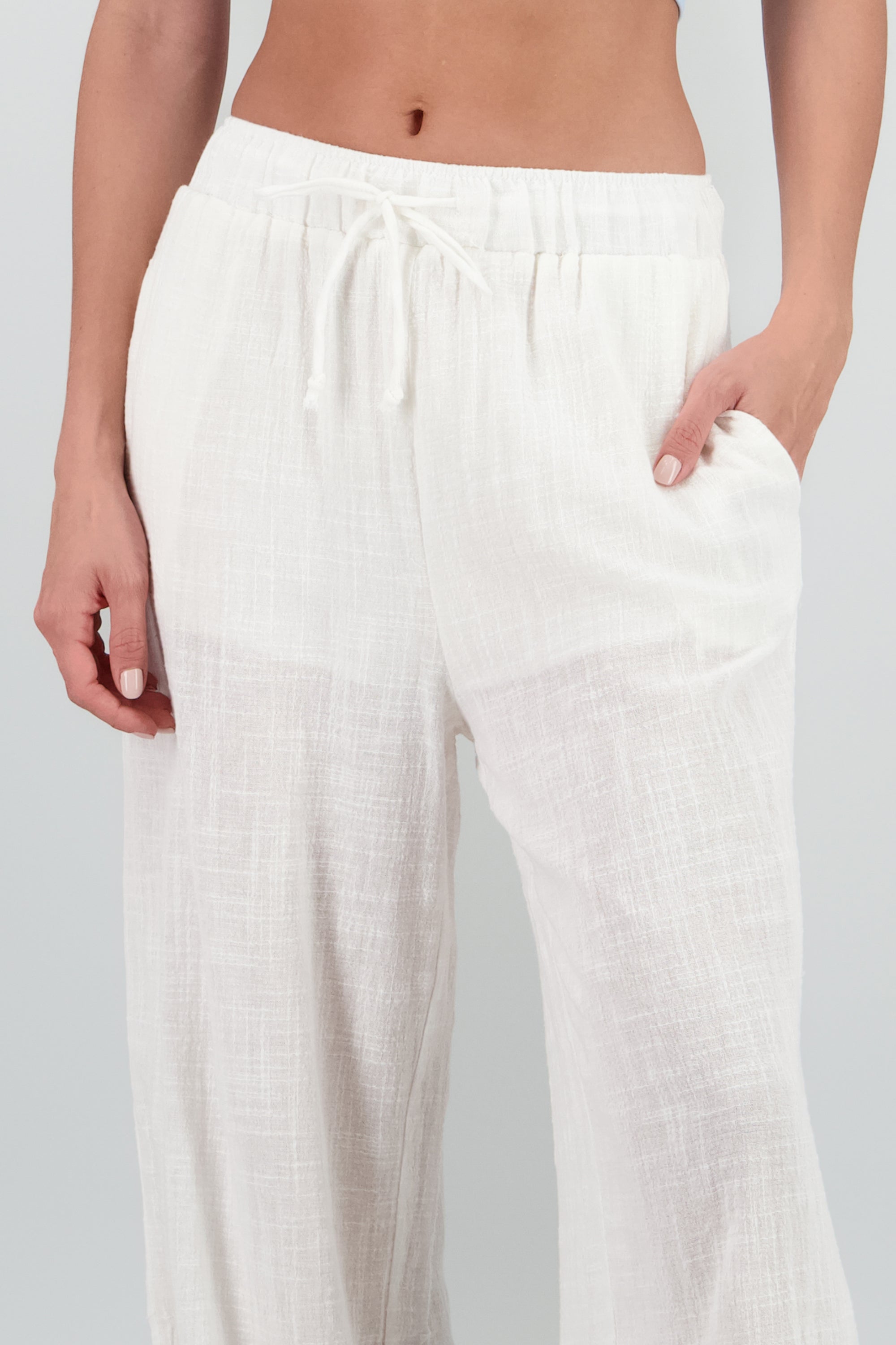 Pantalon fluido amplio BLANCO