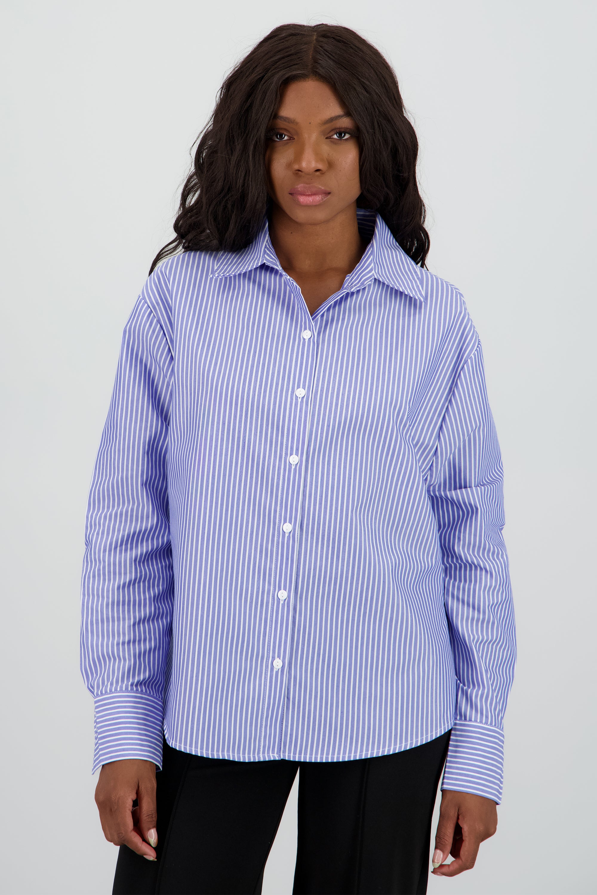 Camisa over abertura espalda AZUL COMBO