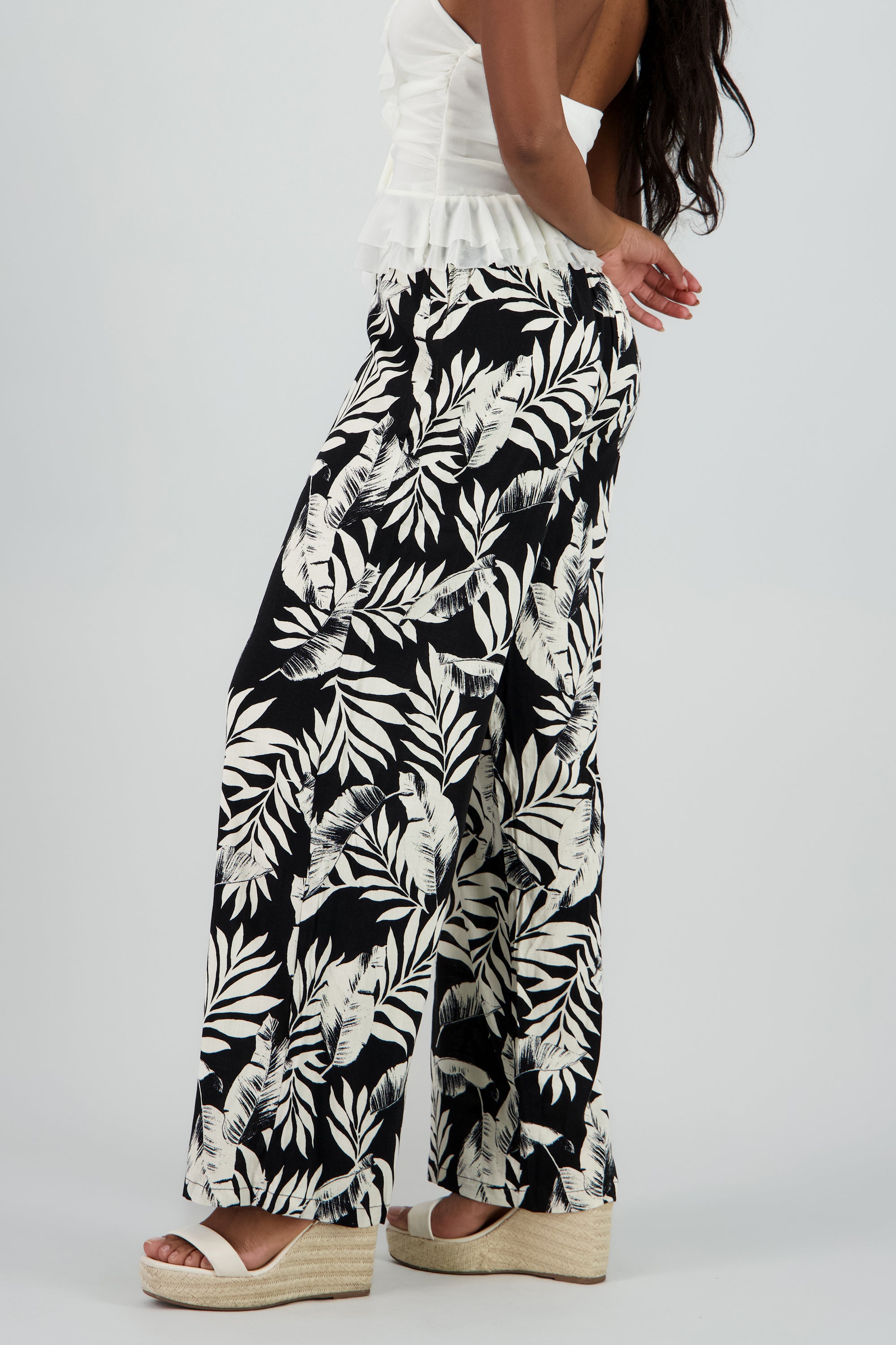 Pantalon amplio estampado NEGRO COMBO
