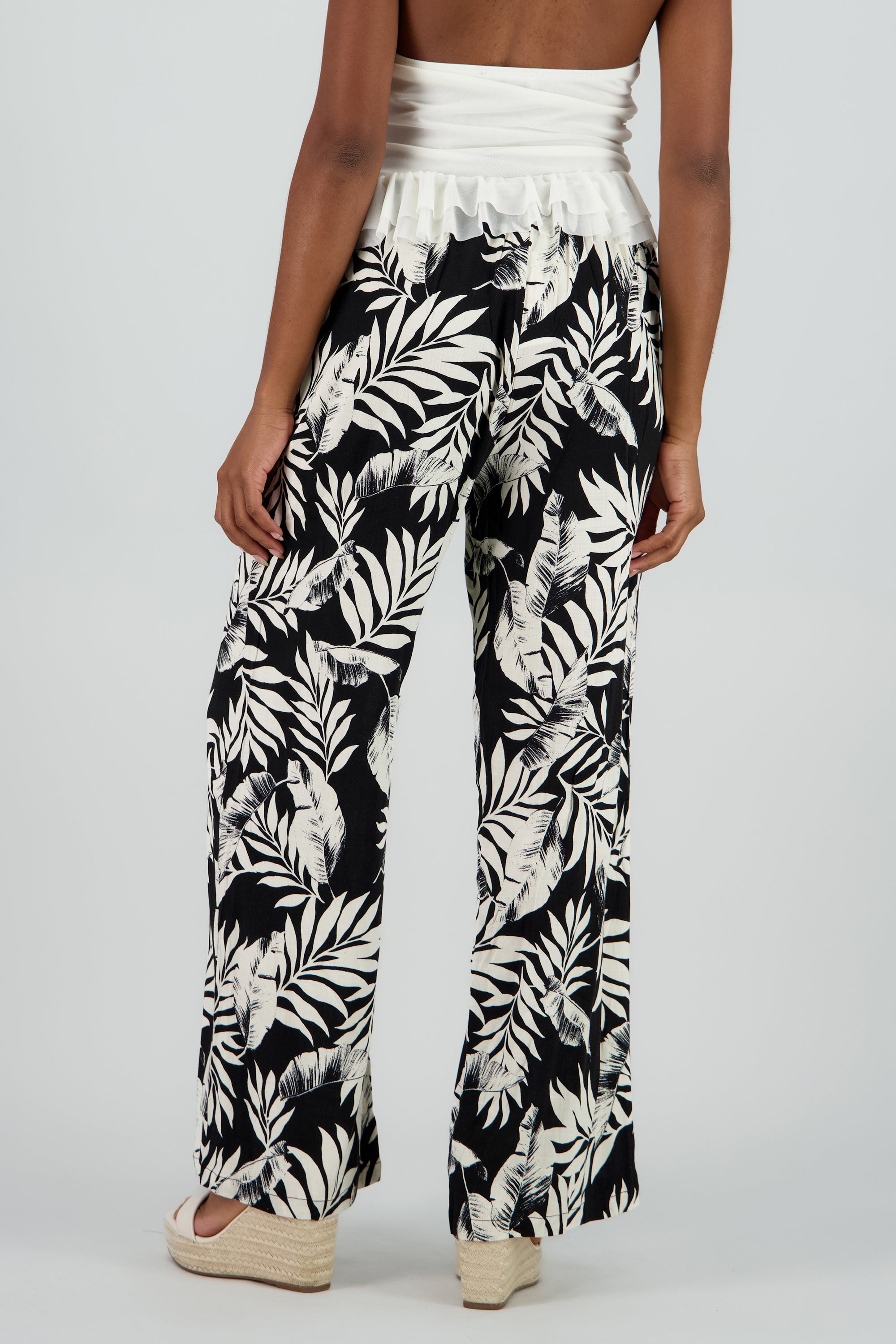 Pantalon amplio estampado NEGRO COMBO