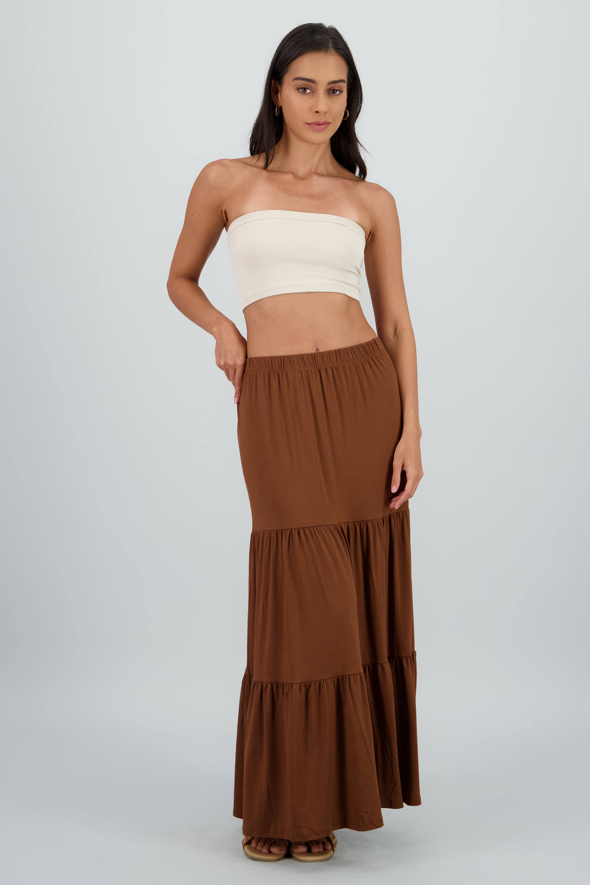 Falda maxi bloques CHOCOLATE