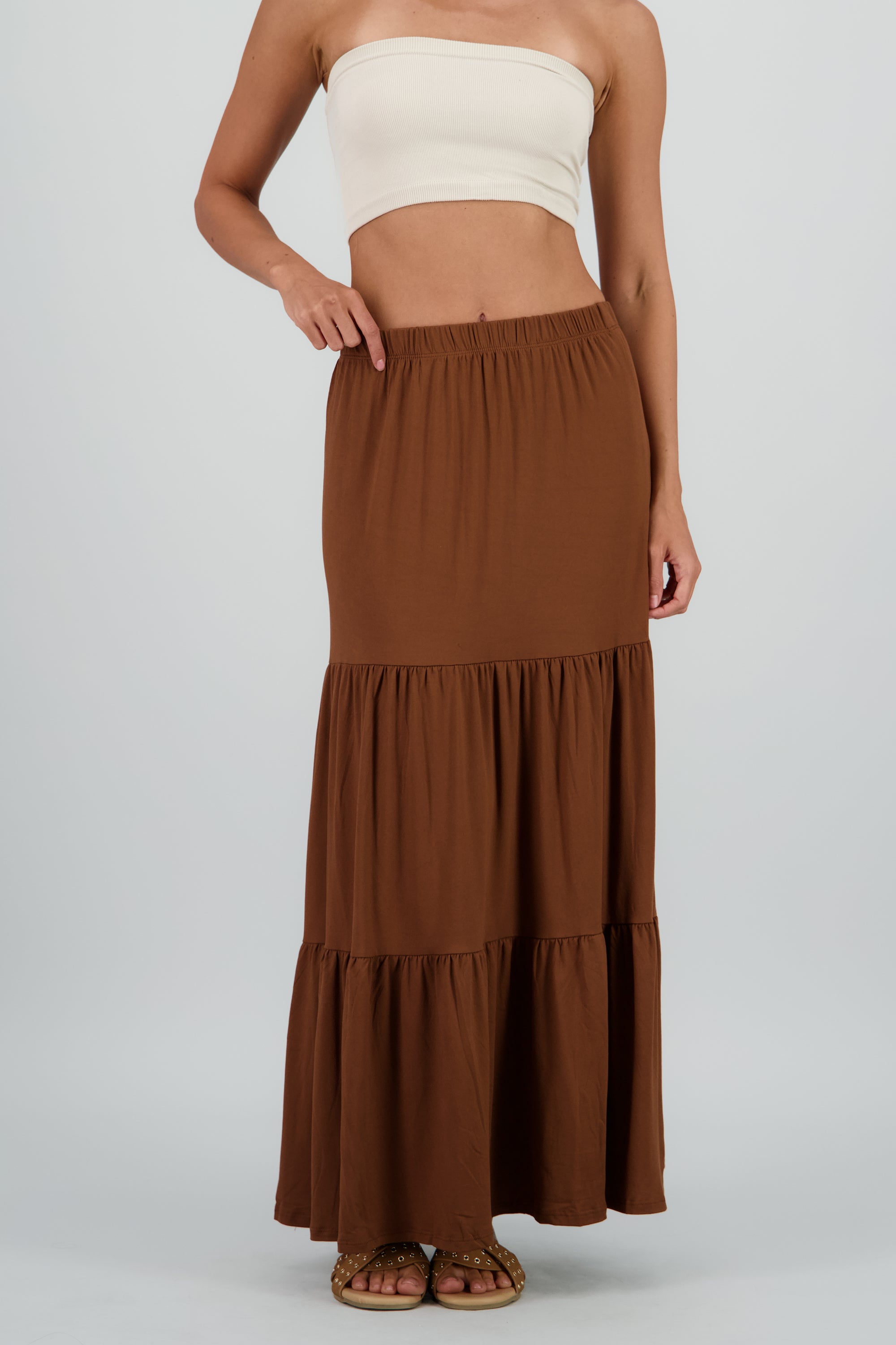 Falda maxi bloques CHOCOLATE