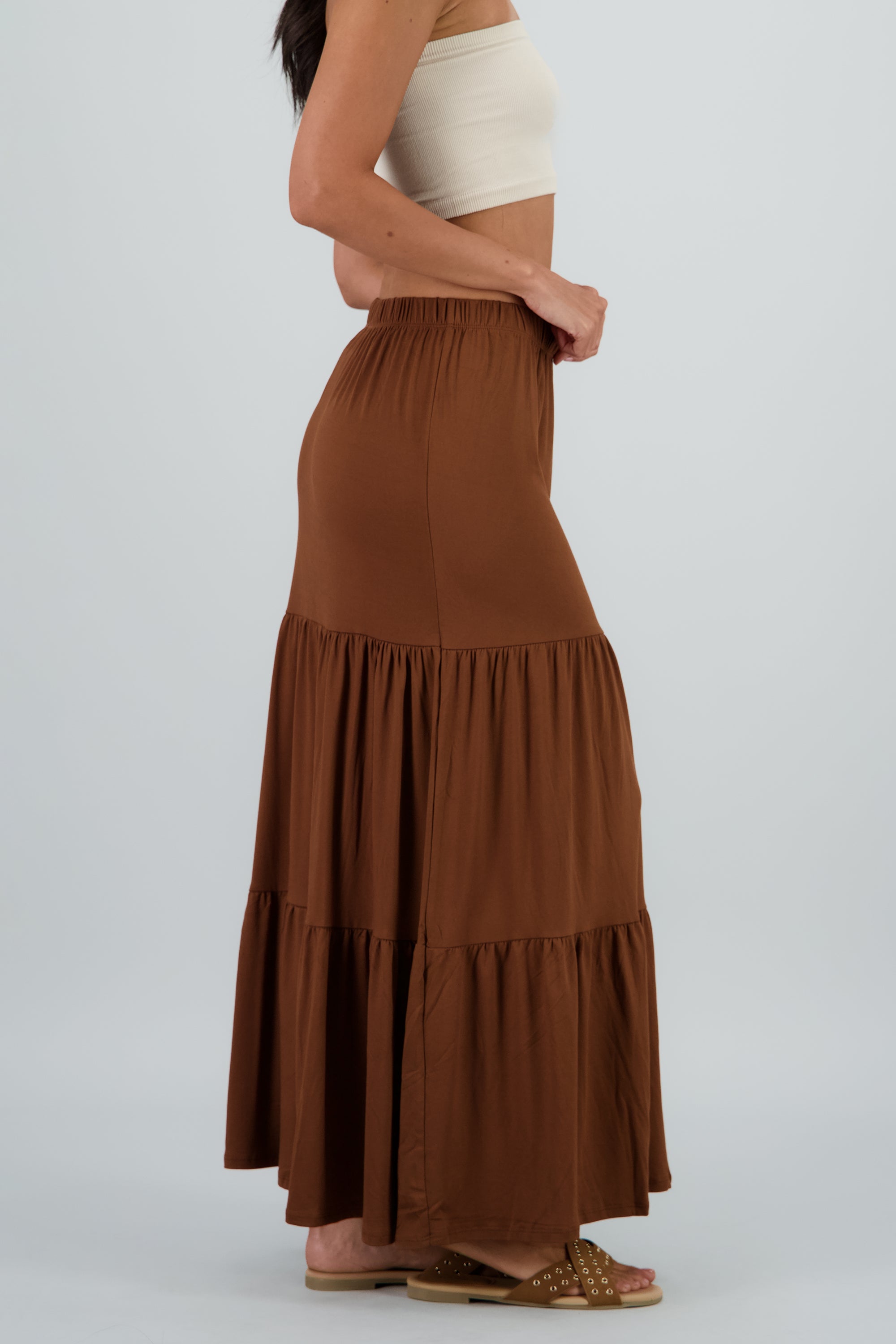 Falda maxi bloques CHOCOLATE