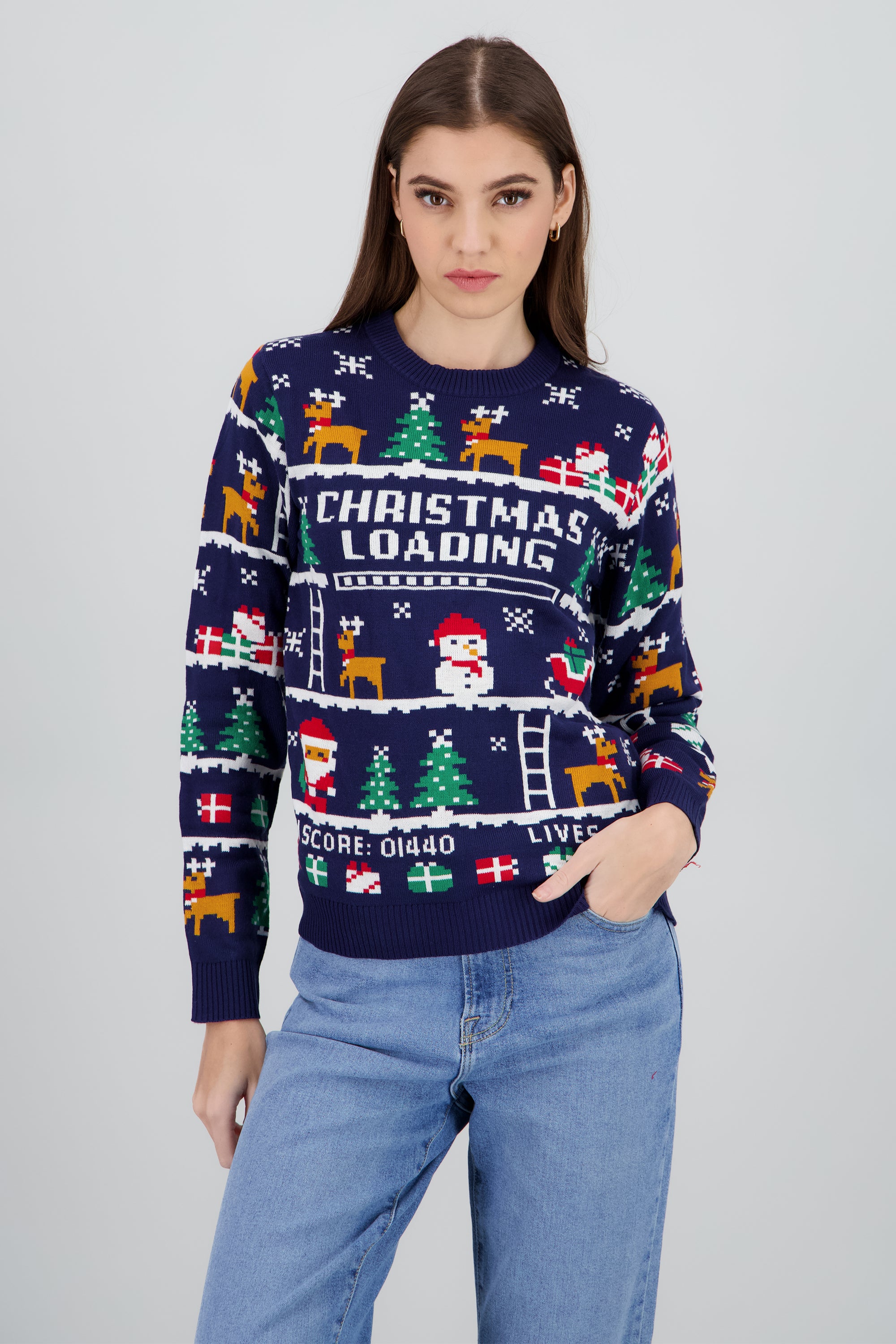 Sueter navideño arcade MARINO COMBO