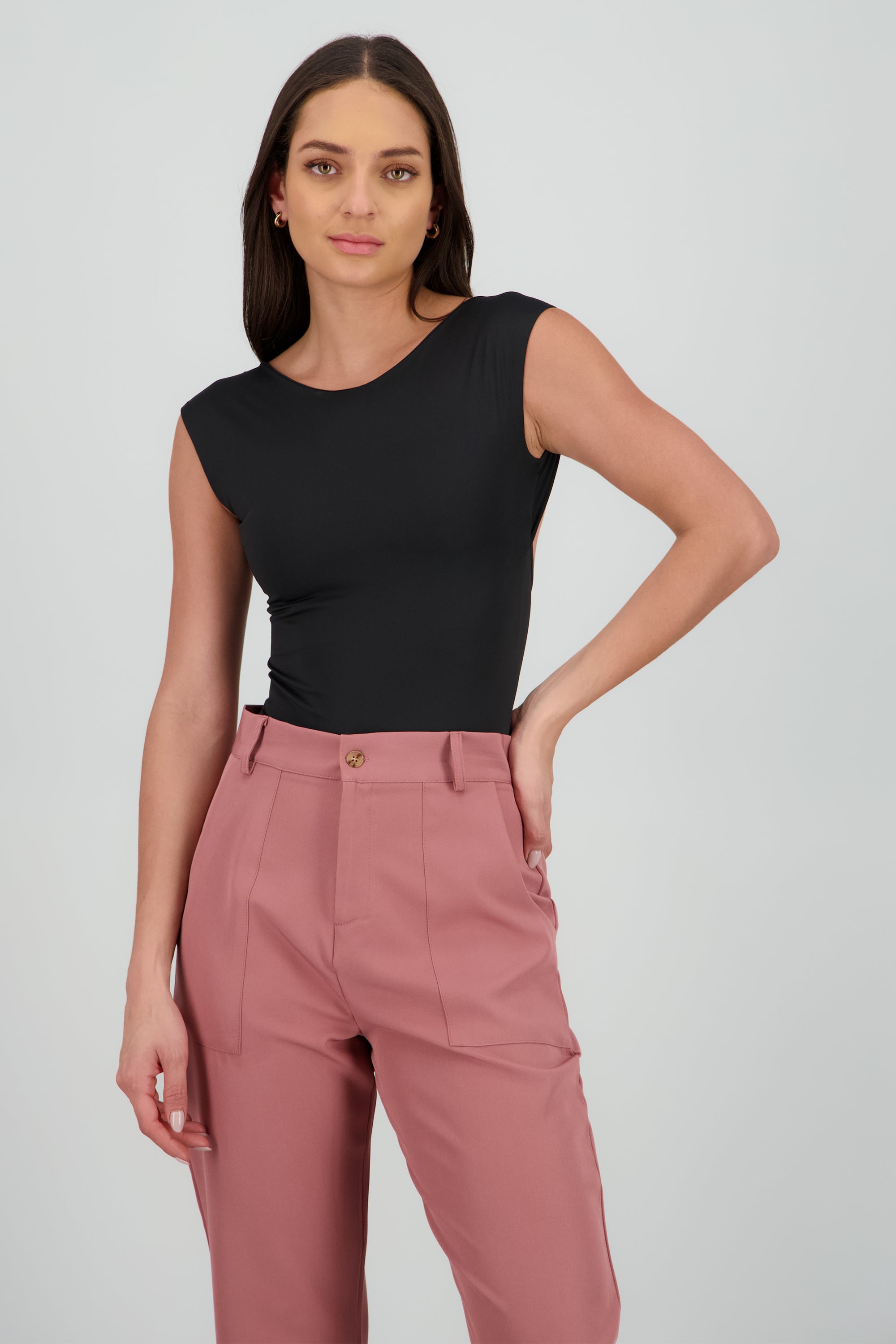 Bodysuit liso escote redondo NEGRO