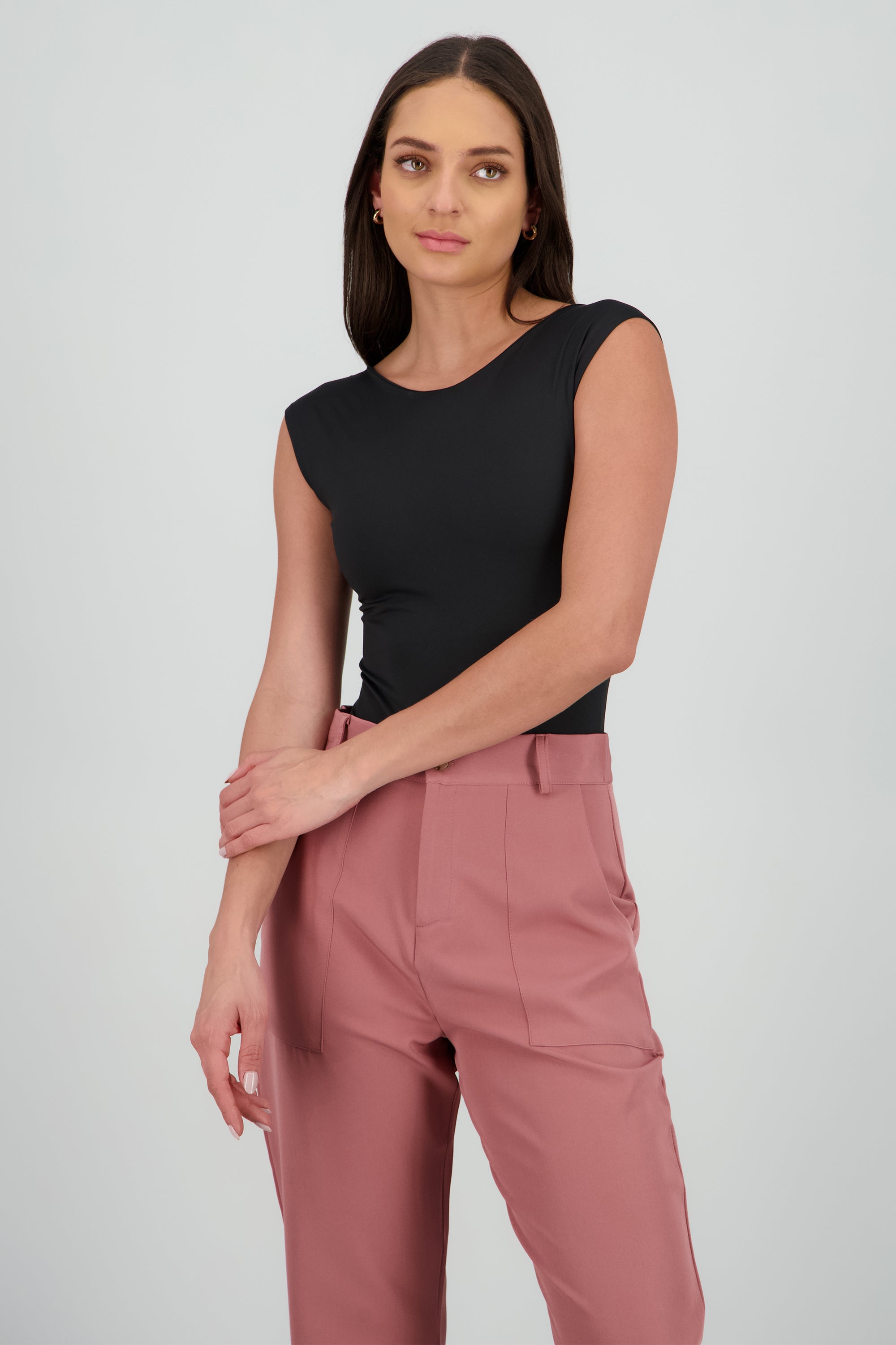 Bodysuit liso escote redondo NEGRO
