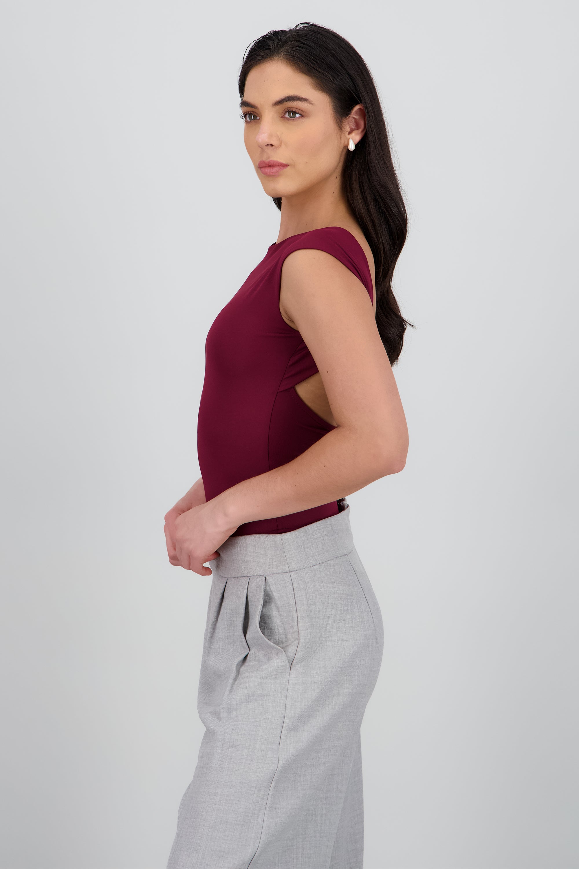 Bodysuit liso escote redondo VINO