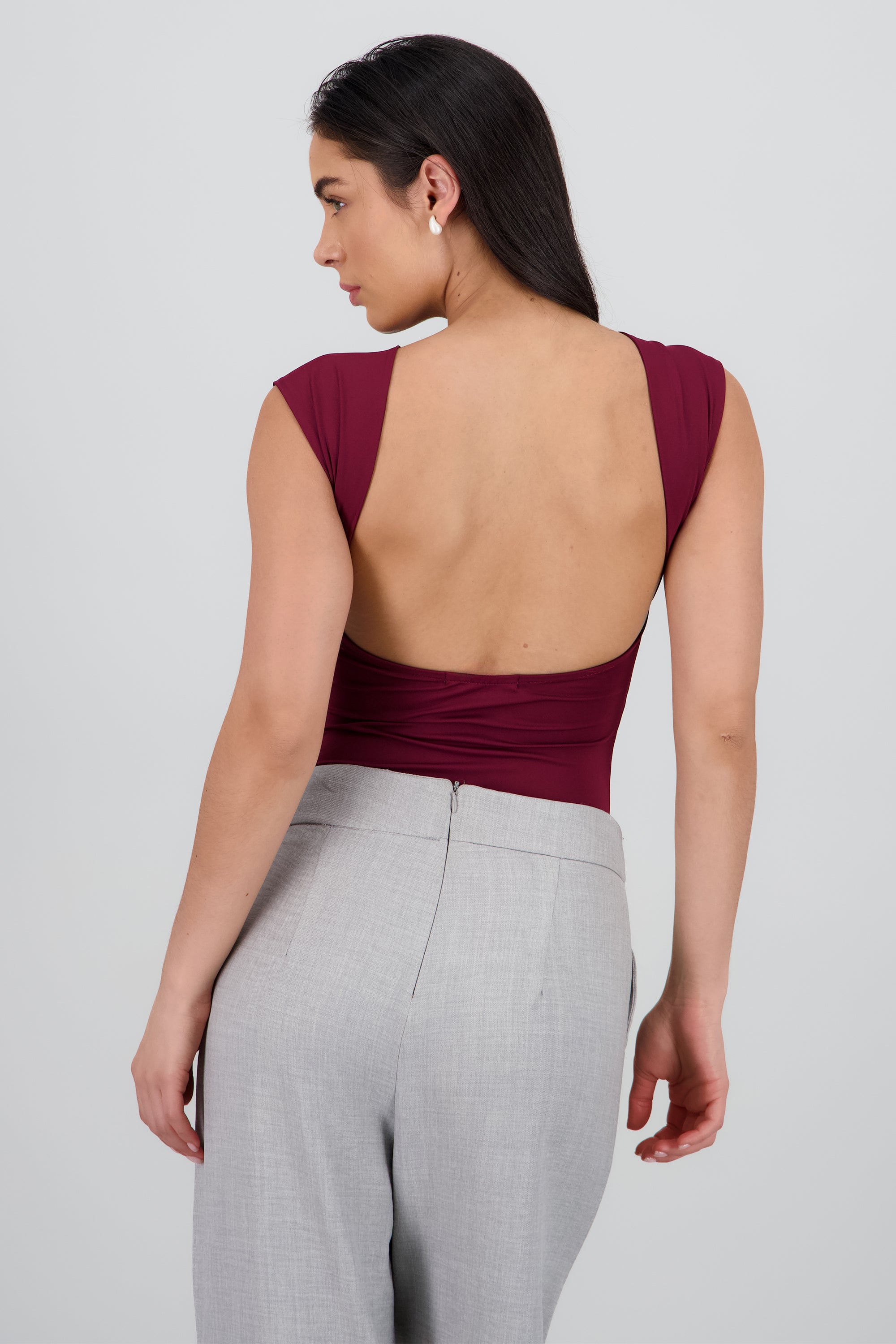 Bodysuit liso escote redondo VINO