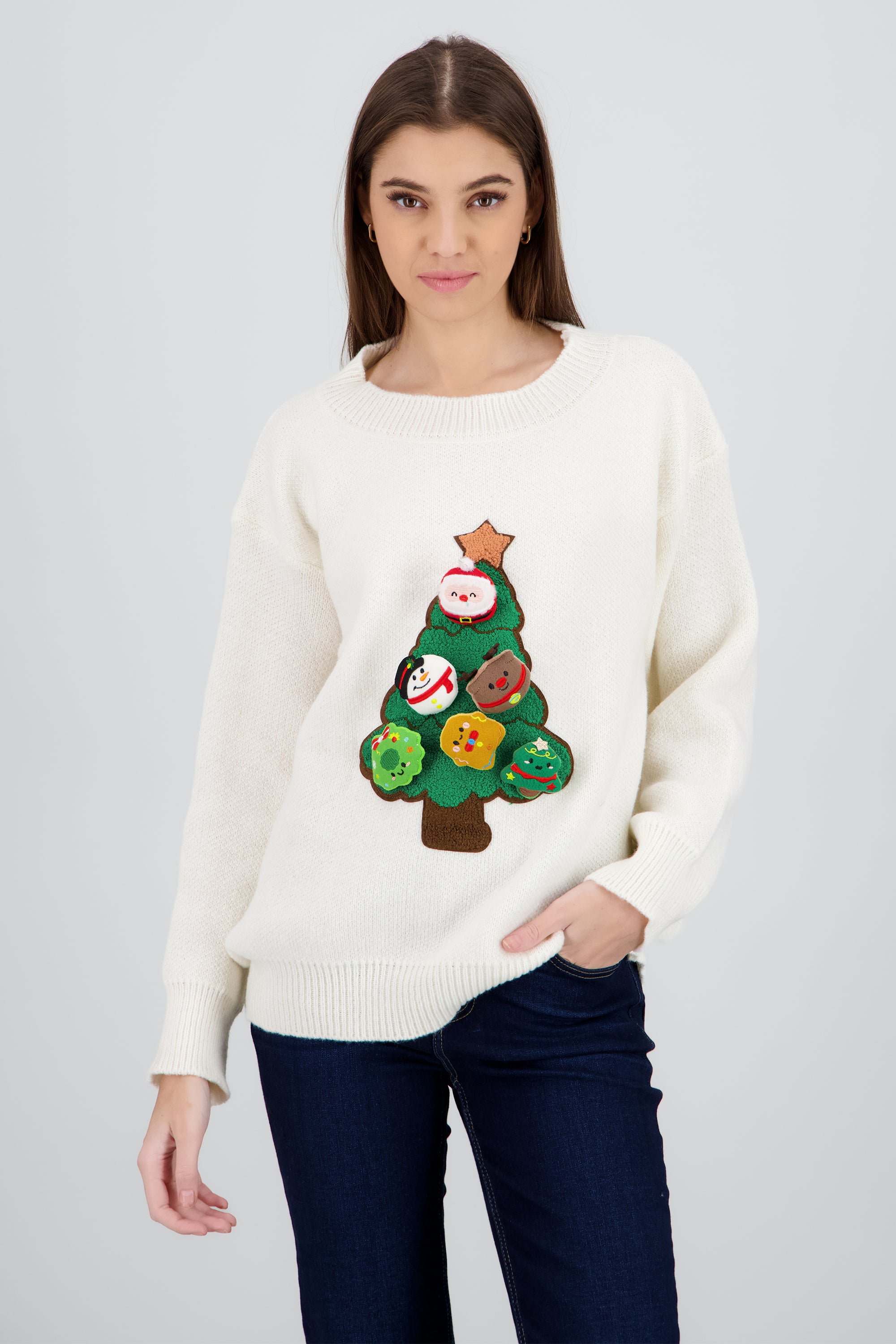 Sueter navideño DIY con charms HUESO COMBO