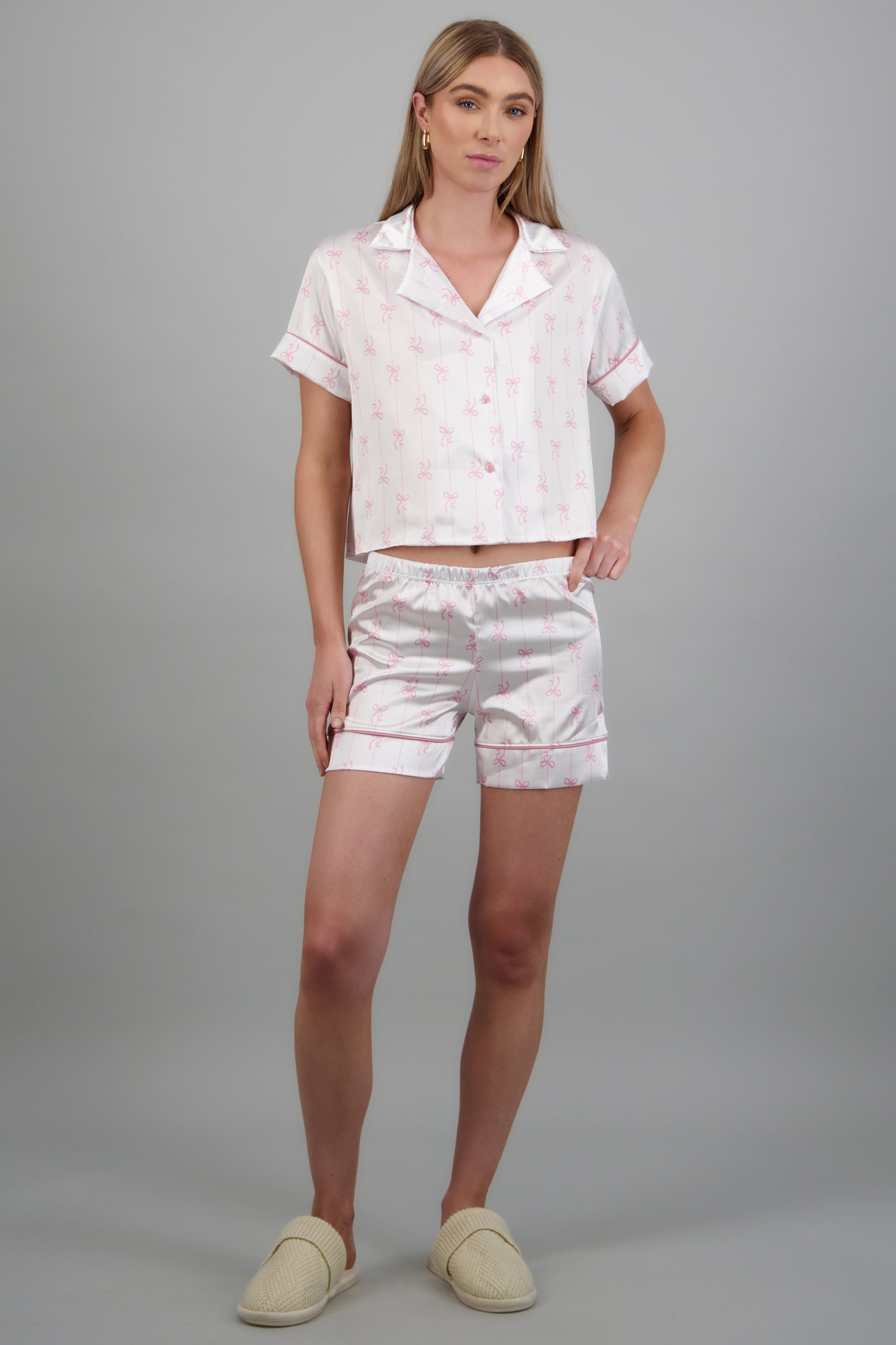 Pijama camisera estampado BLANCO