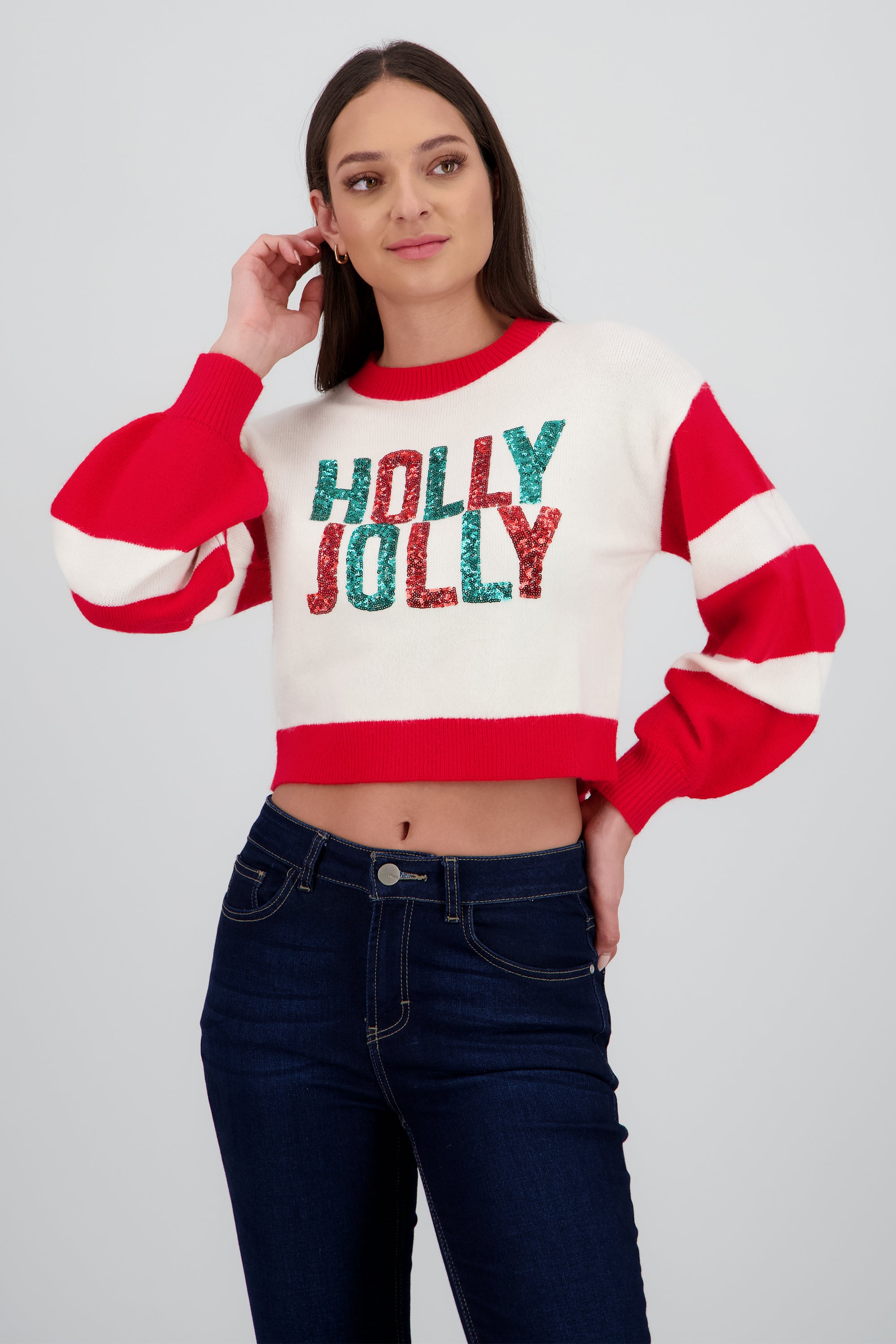 Sueter navideño Holly Jolly ROJO COMBO