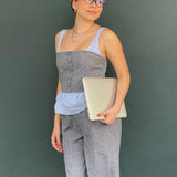 Blusa combinada de tirantes con botones