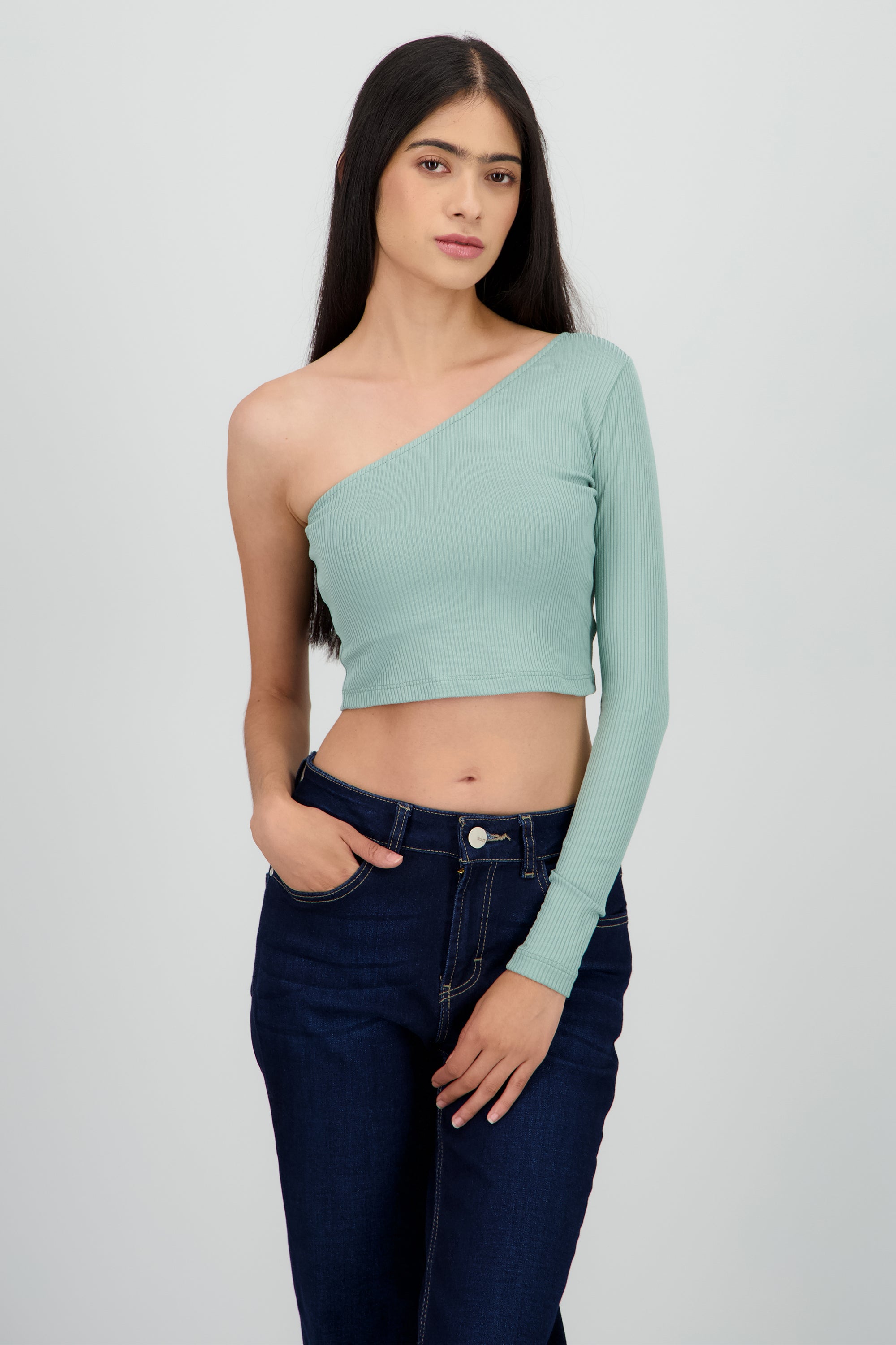 Top asimetrico de manga larga SAGE