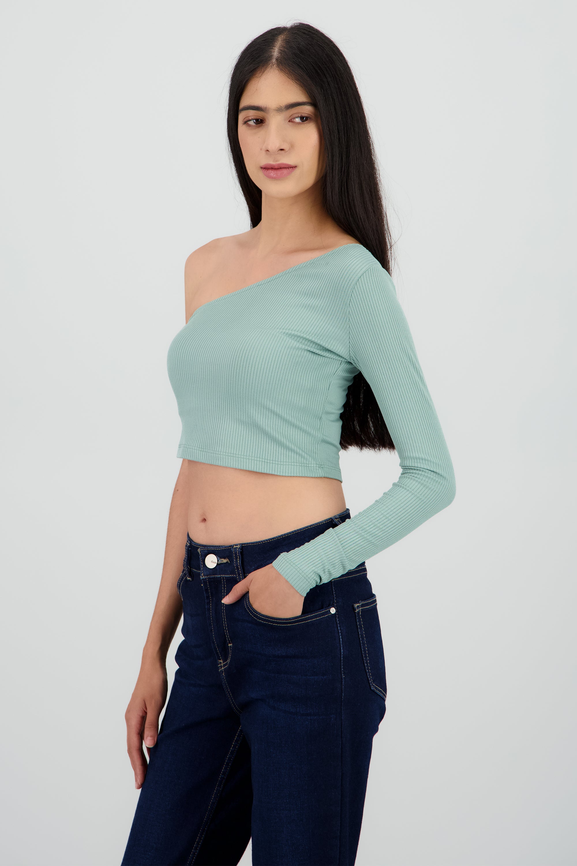 Top asimetrico de manga larga SAGE