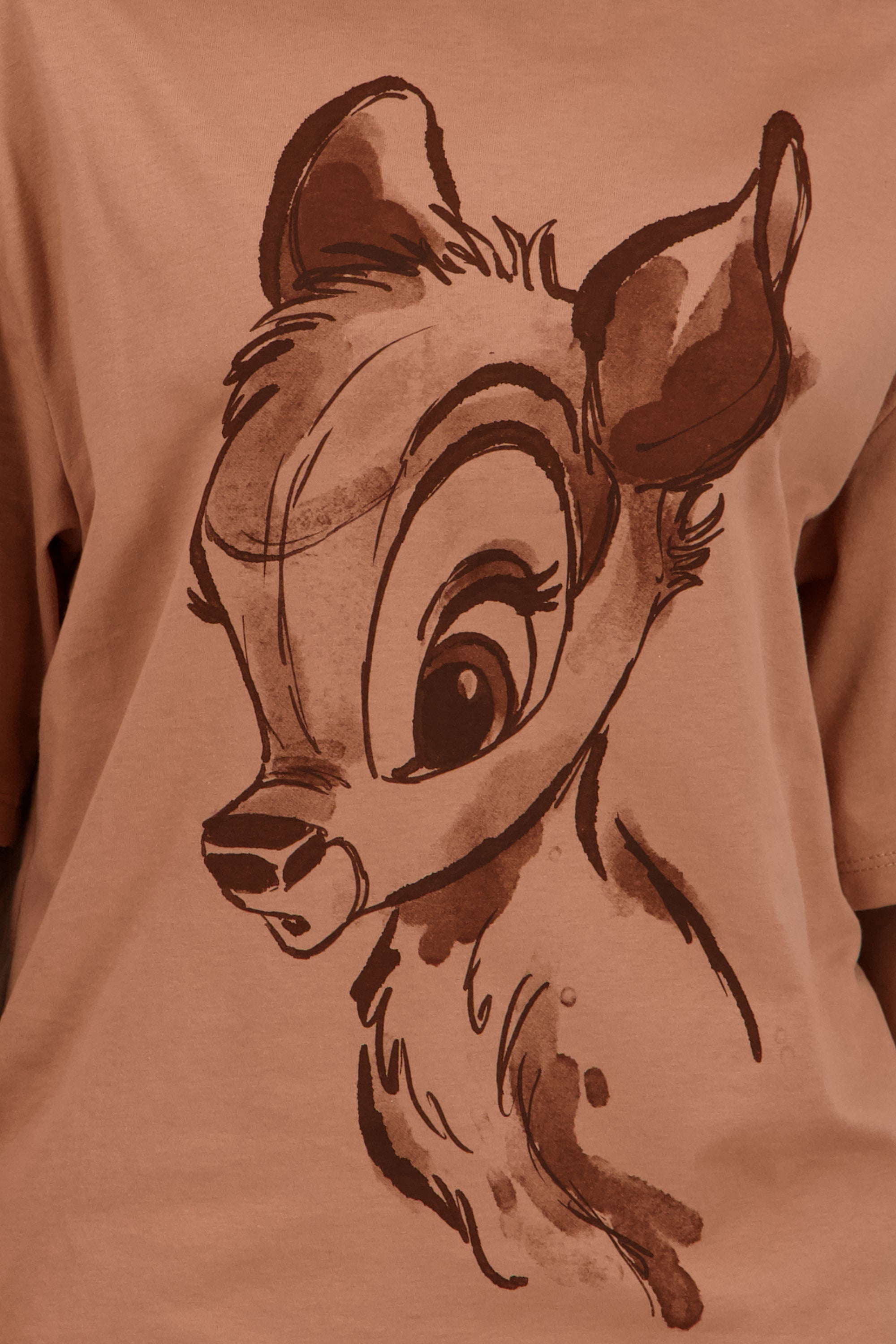 Playera over Bambi trazo CAFE