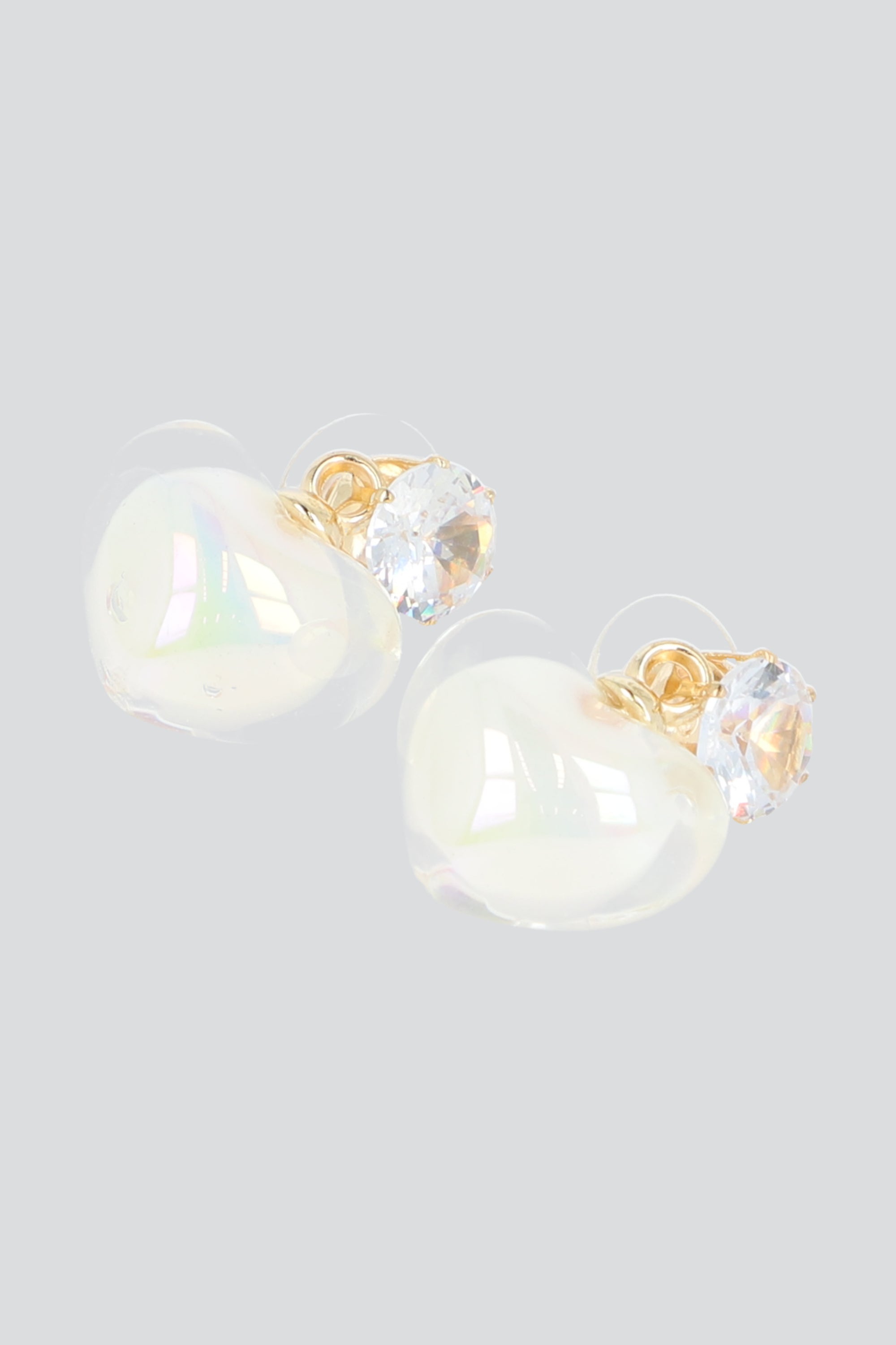 Aretes corazon brillo BLANCO