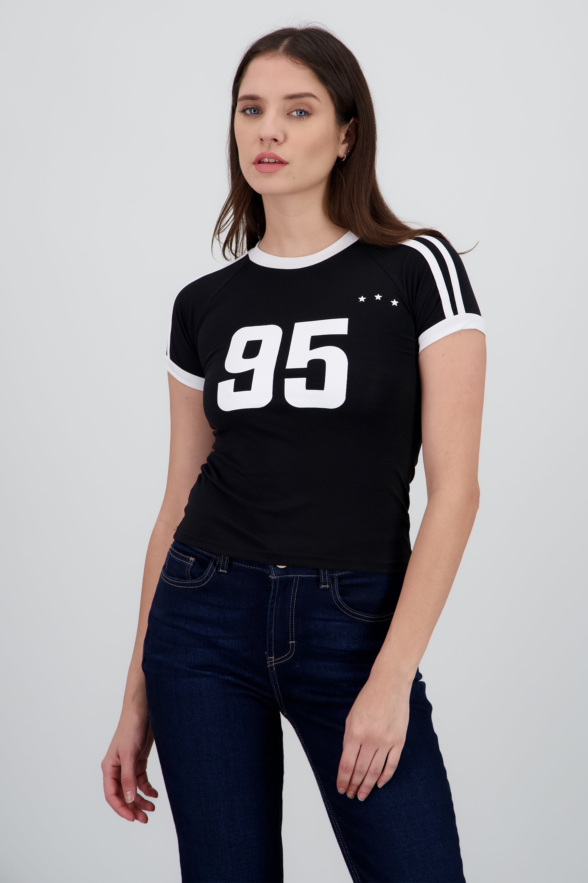 Playera deportiva 95 NEGRO COMBO