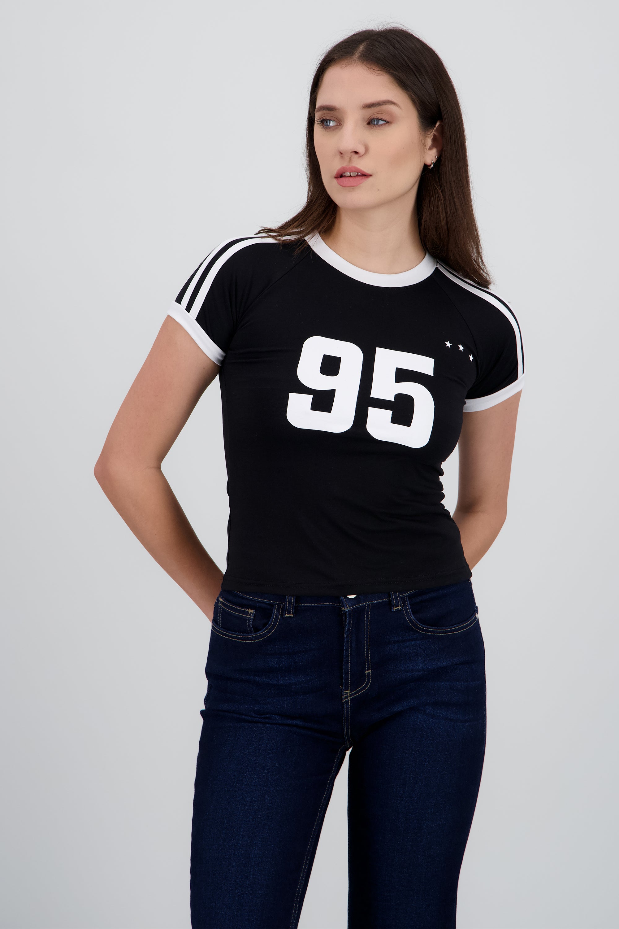 Playera deportiva 95 NEGRO COMBO