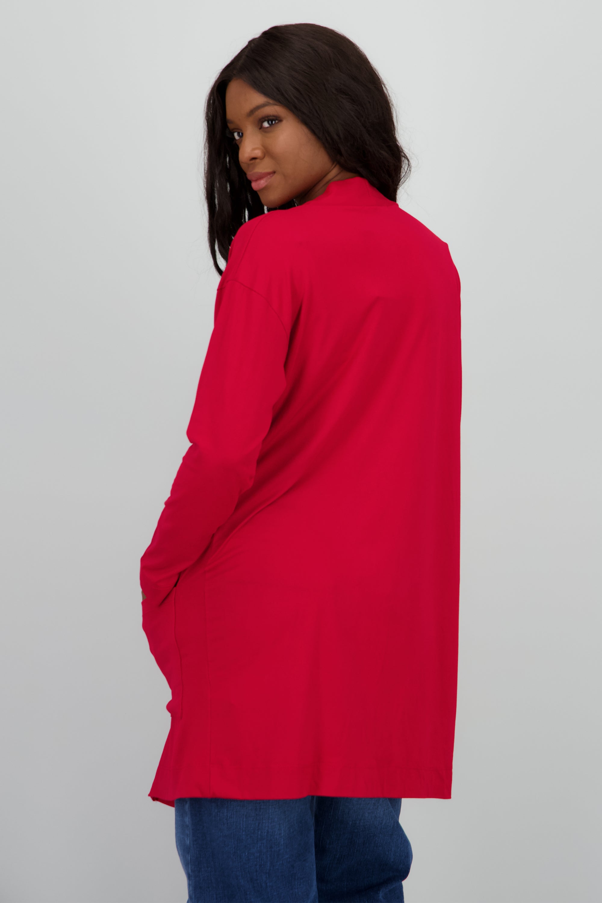 Cardigan manga larga ROJO