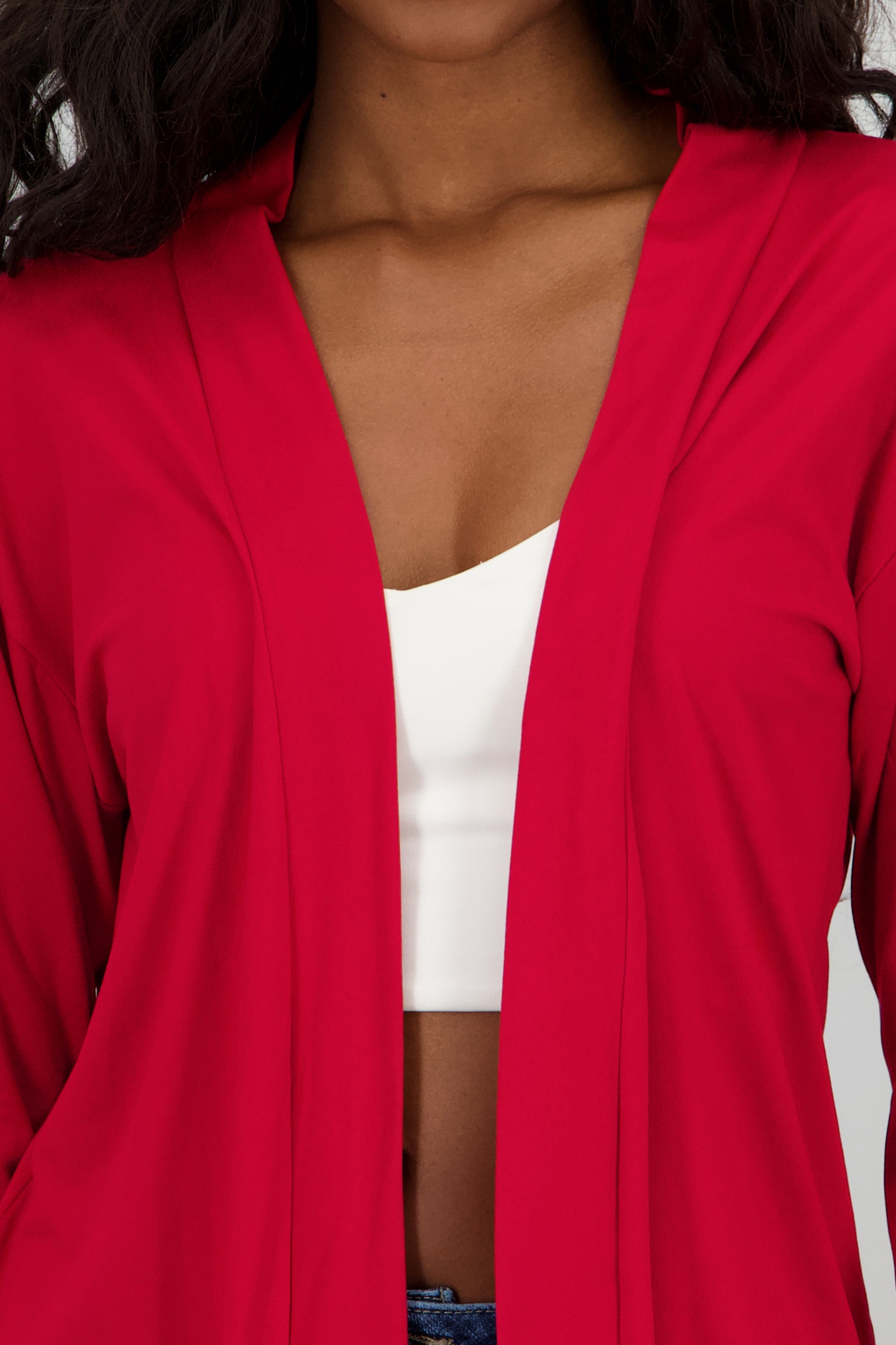 Cardigan manga larga ROJO