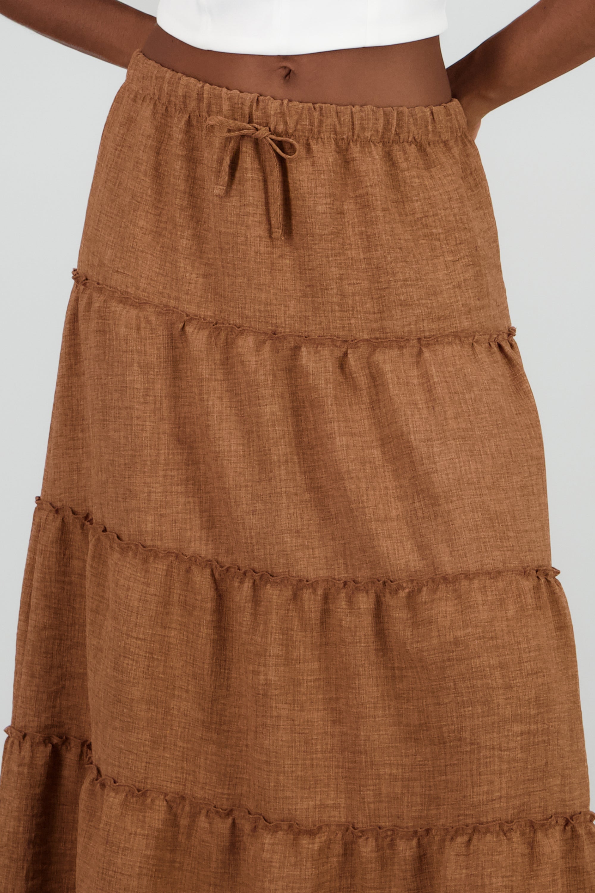Falda maxi olanes con moño CAFE