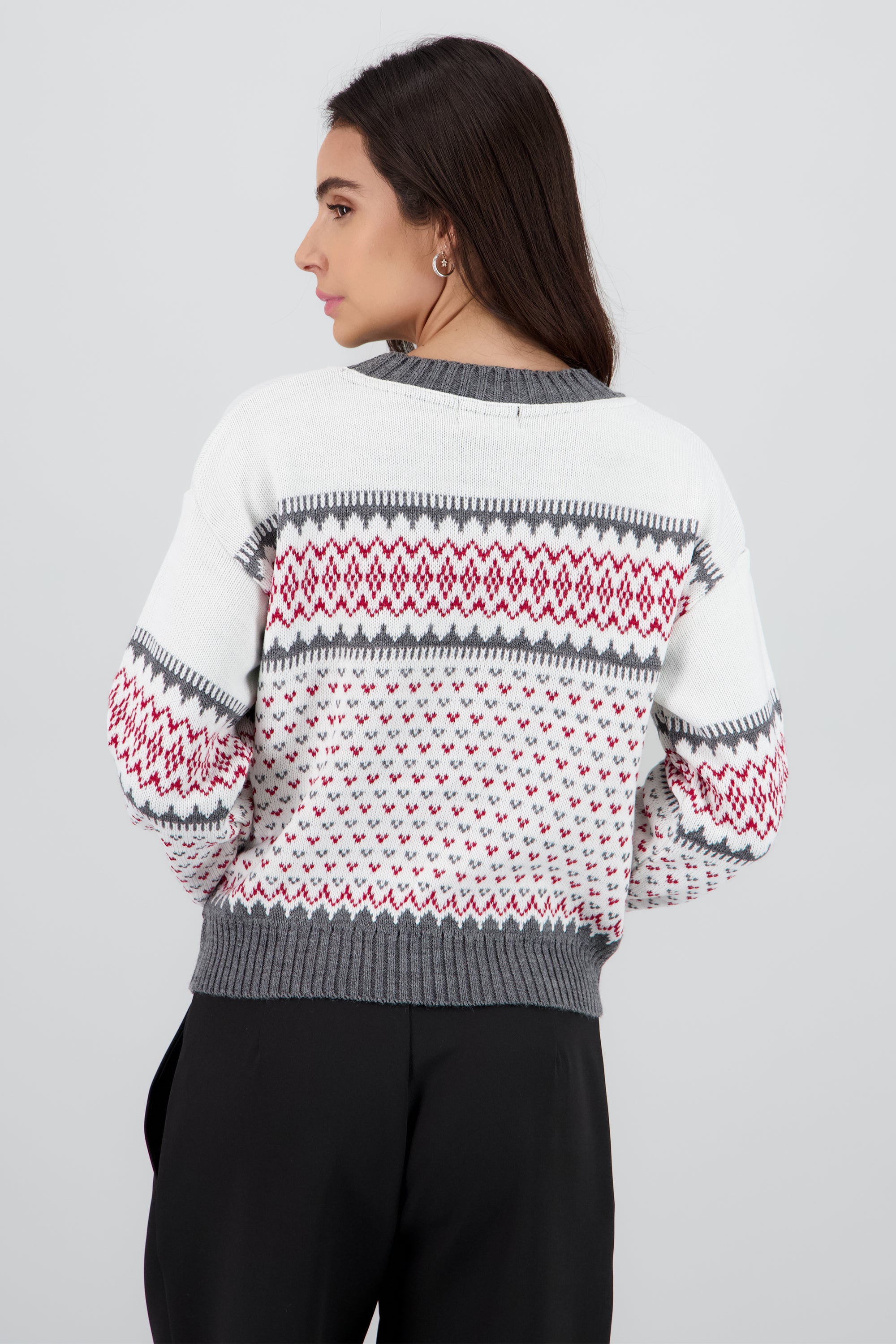 Sueter navideño figuras BLANCO COMBO
