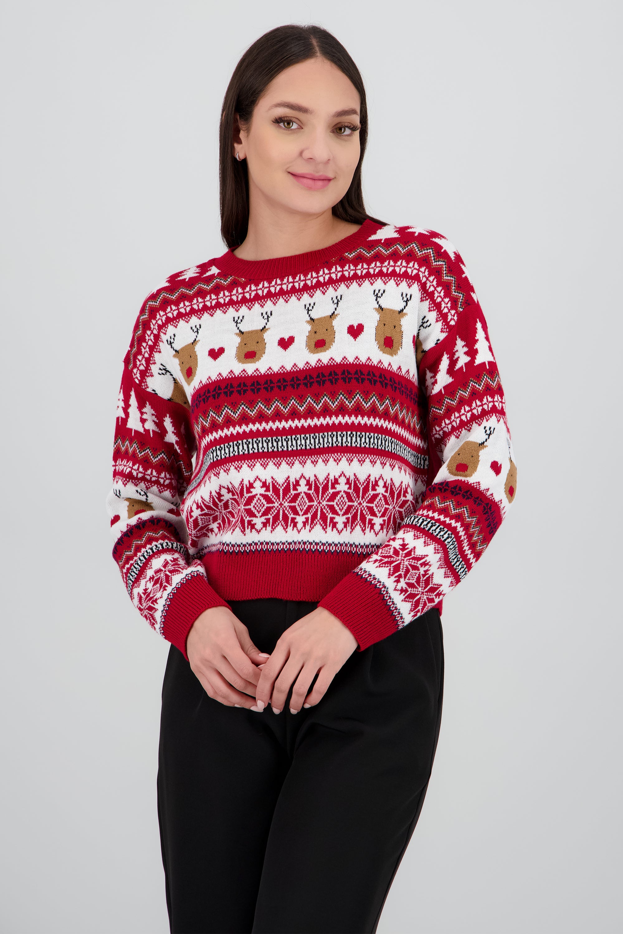 Sueter navidad figuras reno ROJO COMBO
