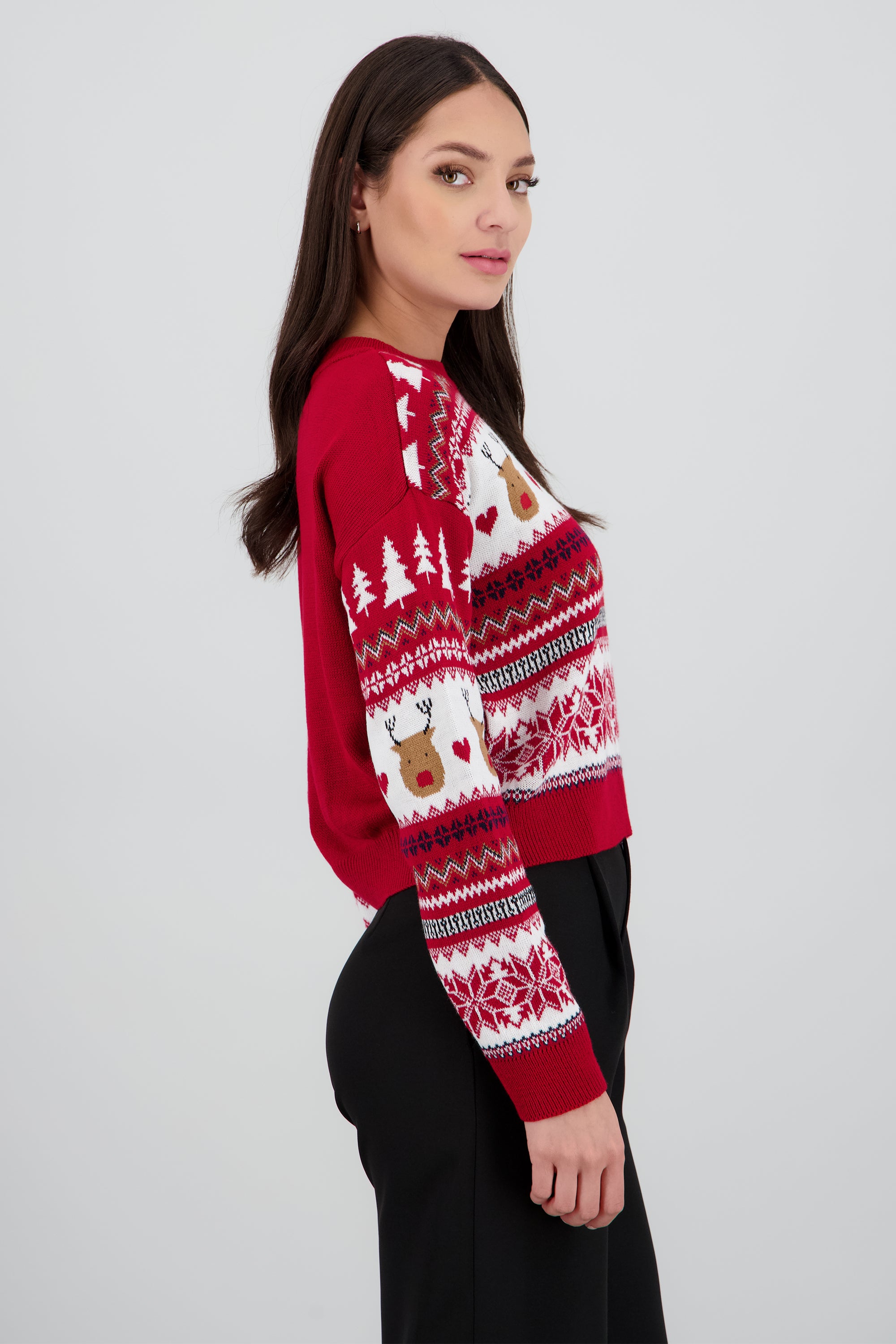 Sueter navidad figuras reno ROJO COMBO