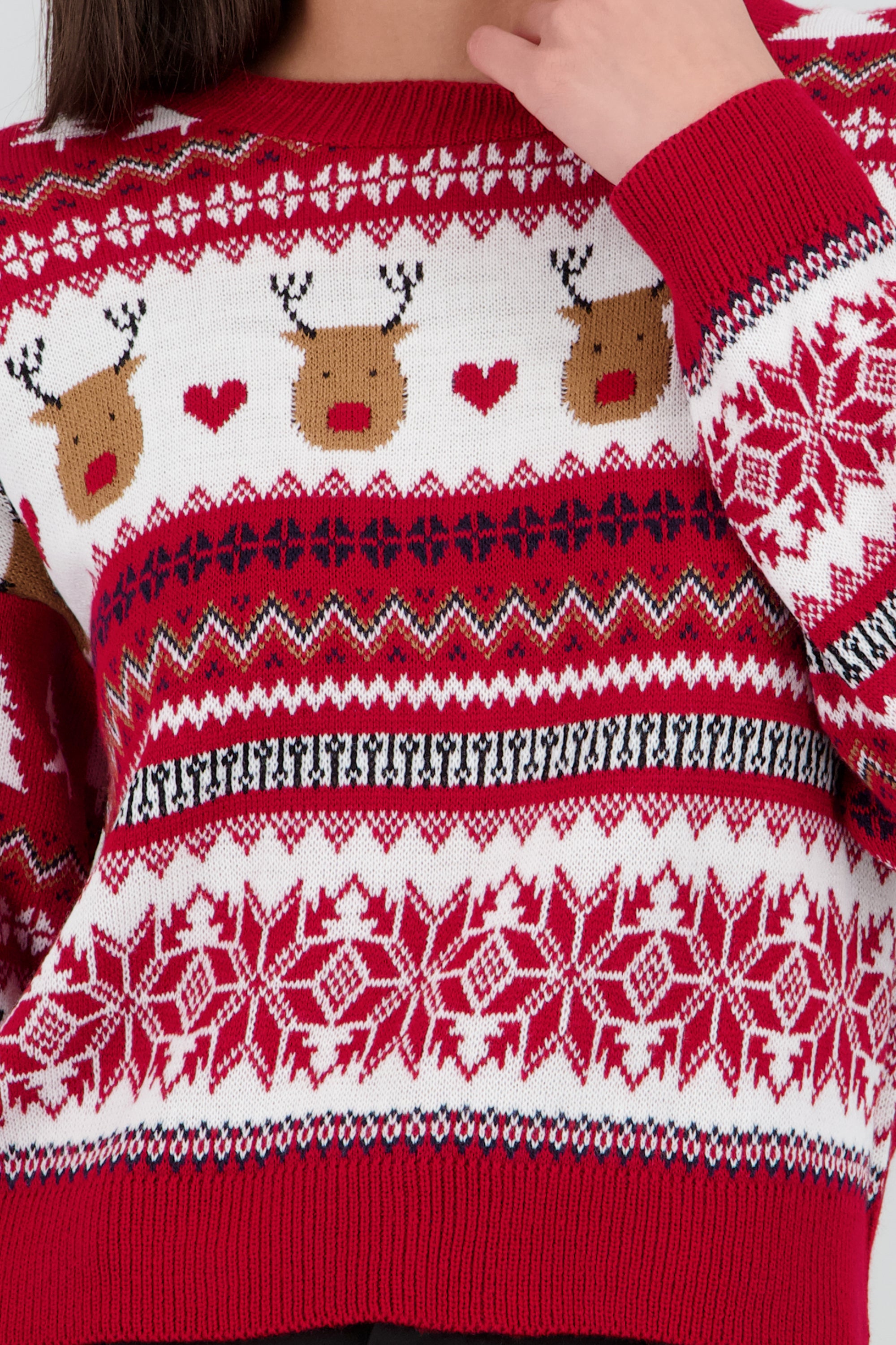 Sueter navidad figuras reno ROJO COMBO