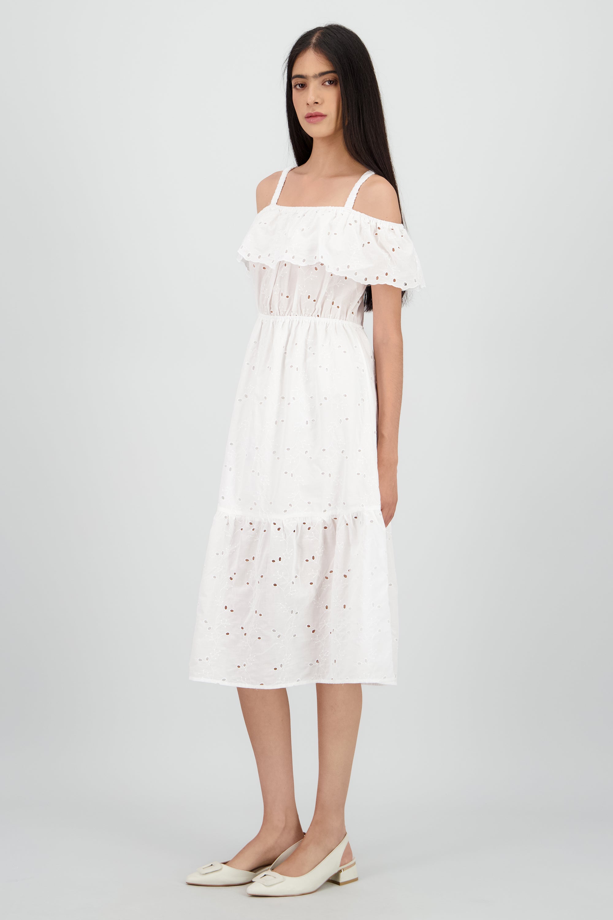 Vestido maxi escote olan BLANCO