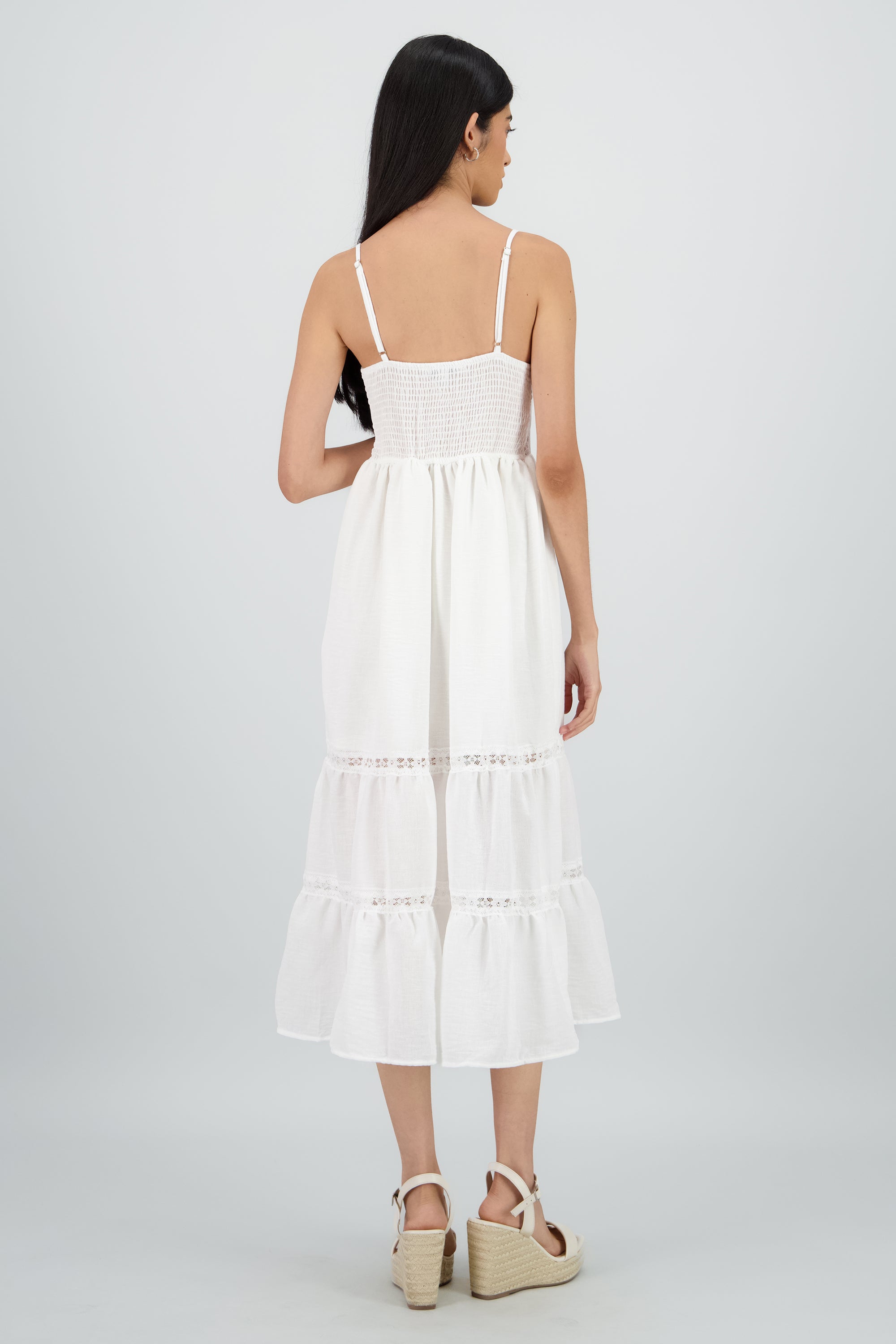 Vestido detalle encaje BLANCO