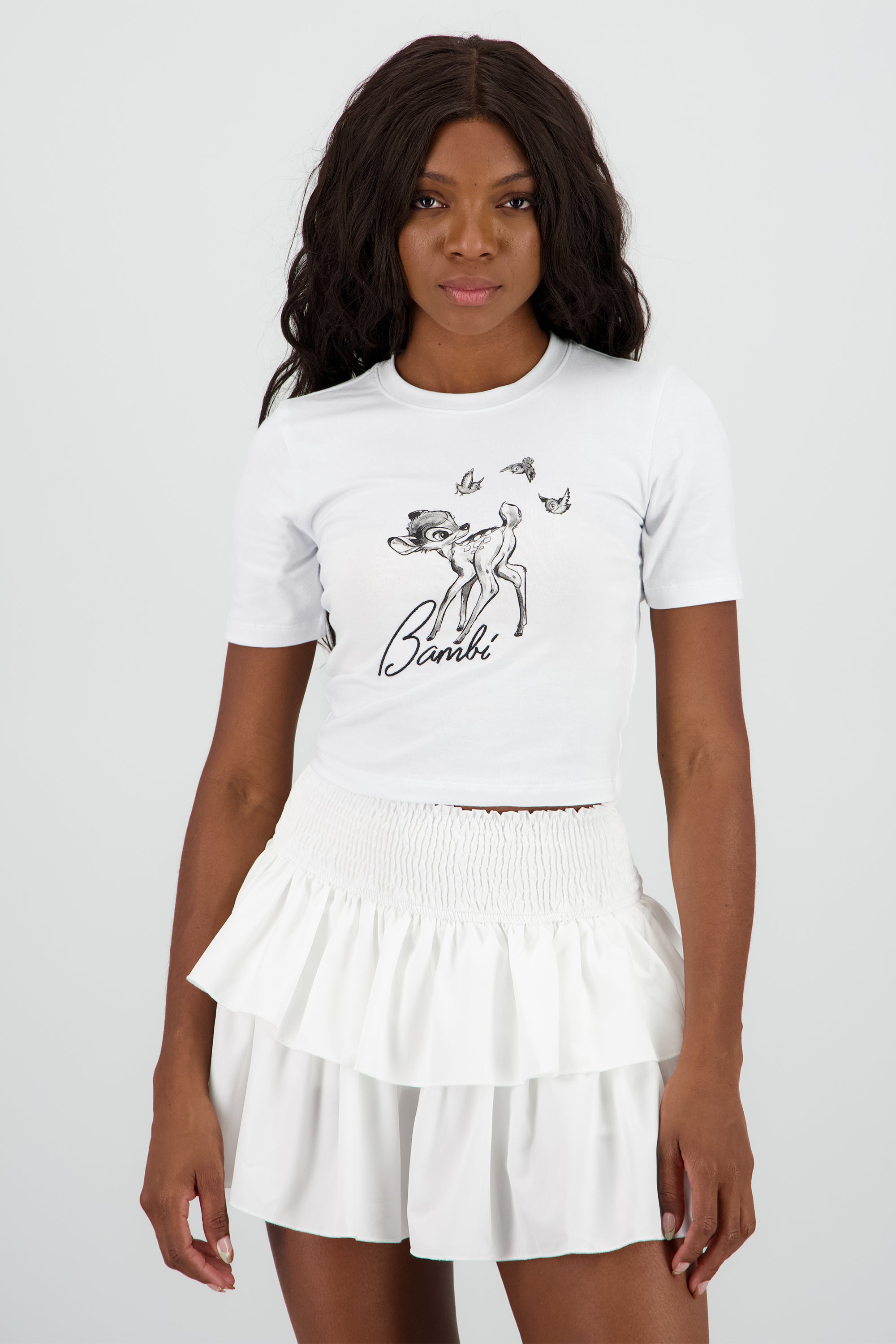 Crop top Bambie bordado BLANCO