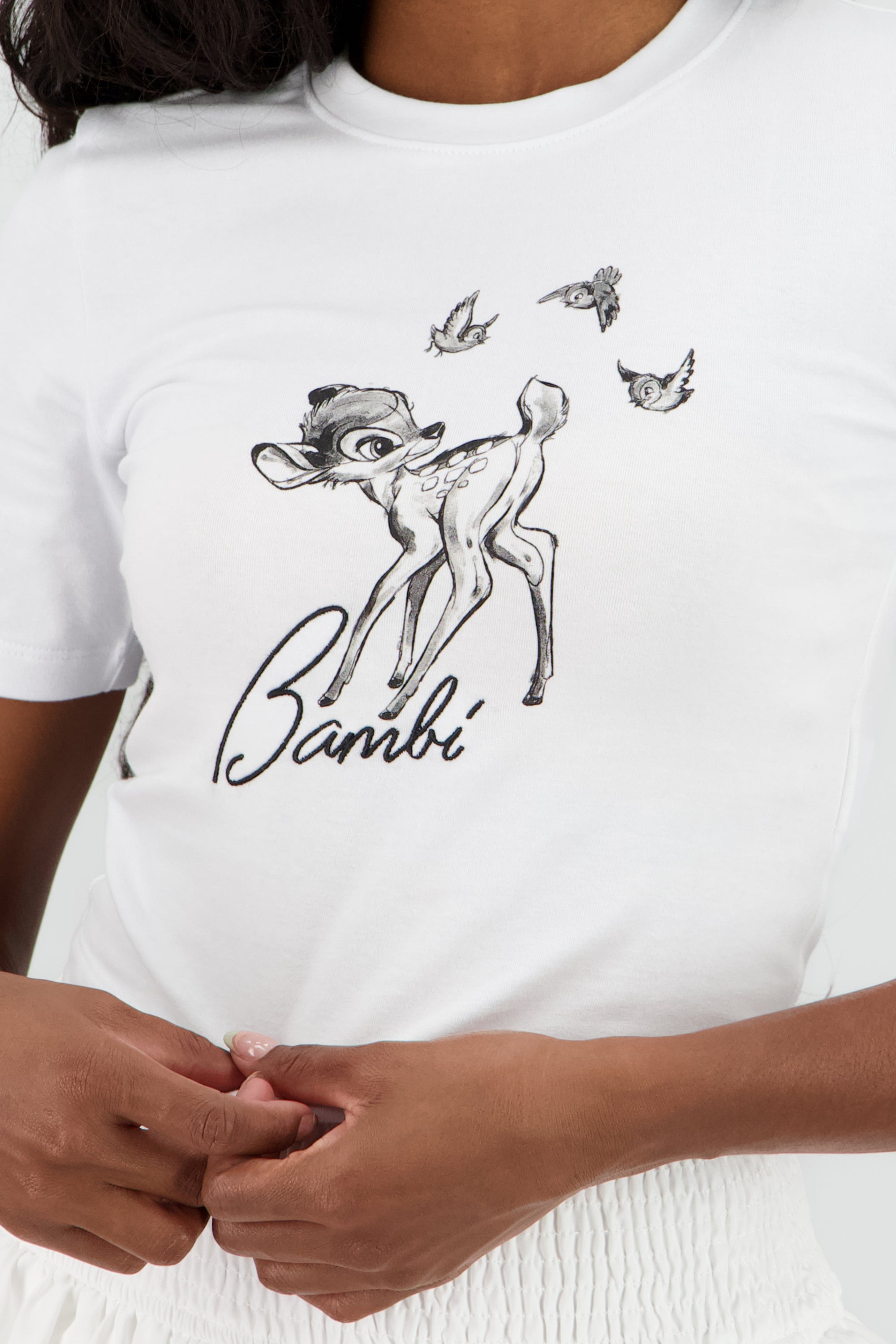 Crop top Bambie bordado BLANCO