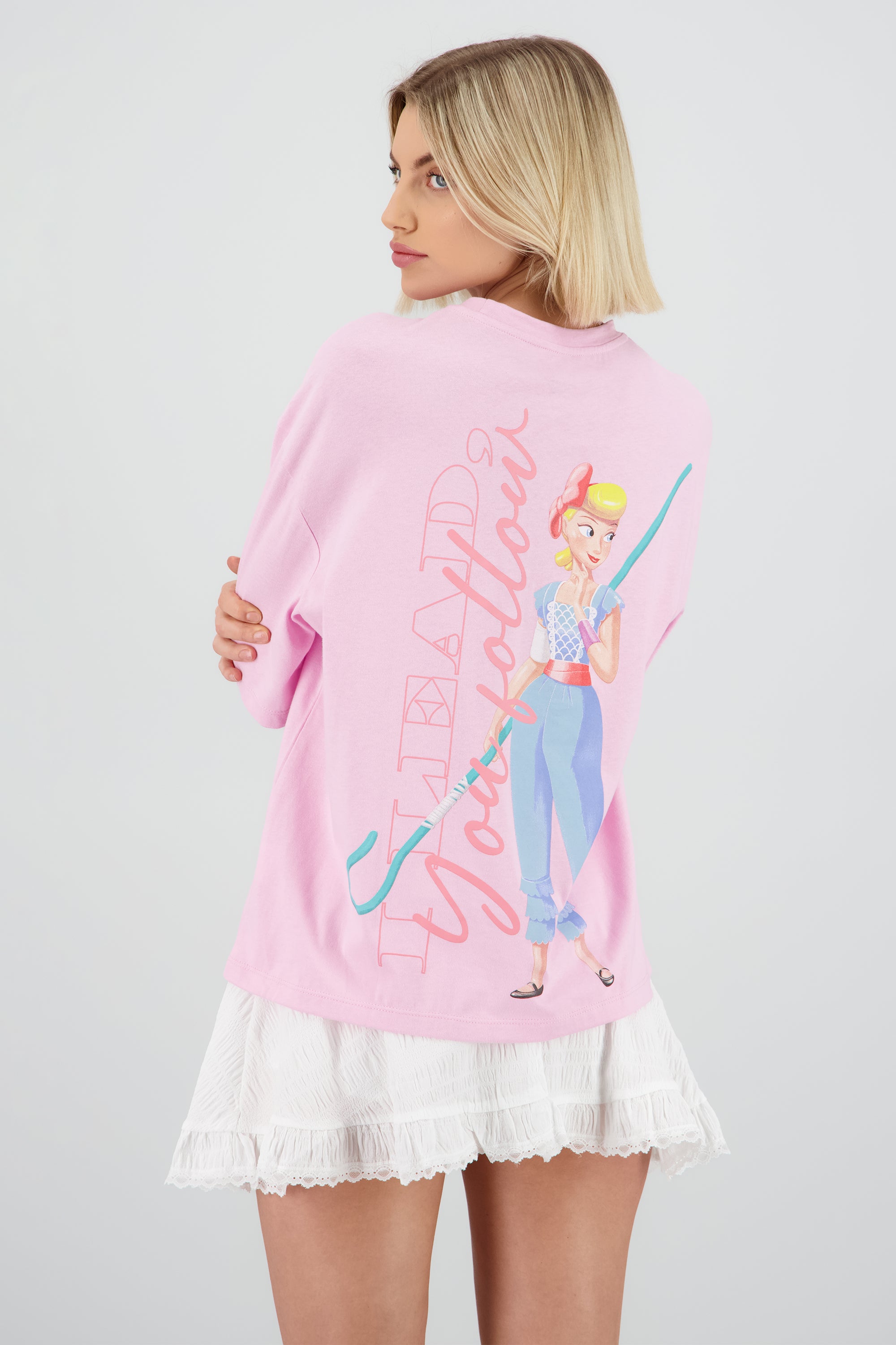 Playera toy story Betty frente espalda ROSA PASTEL