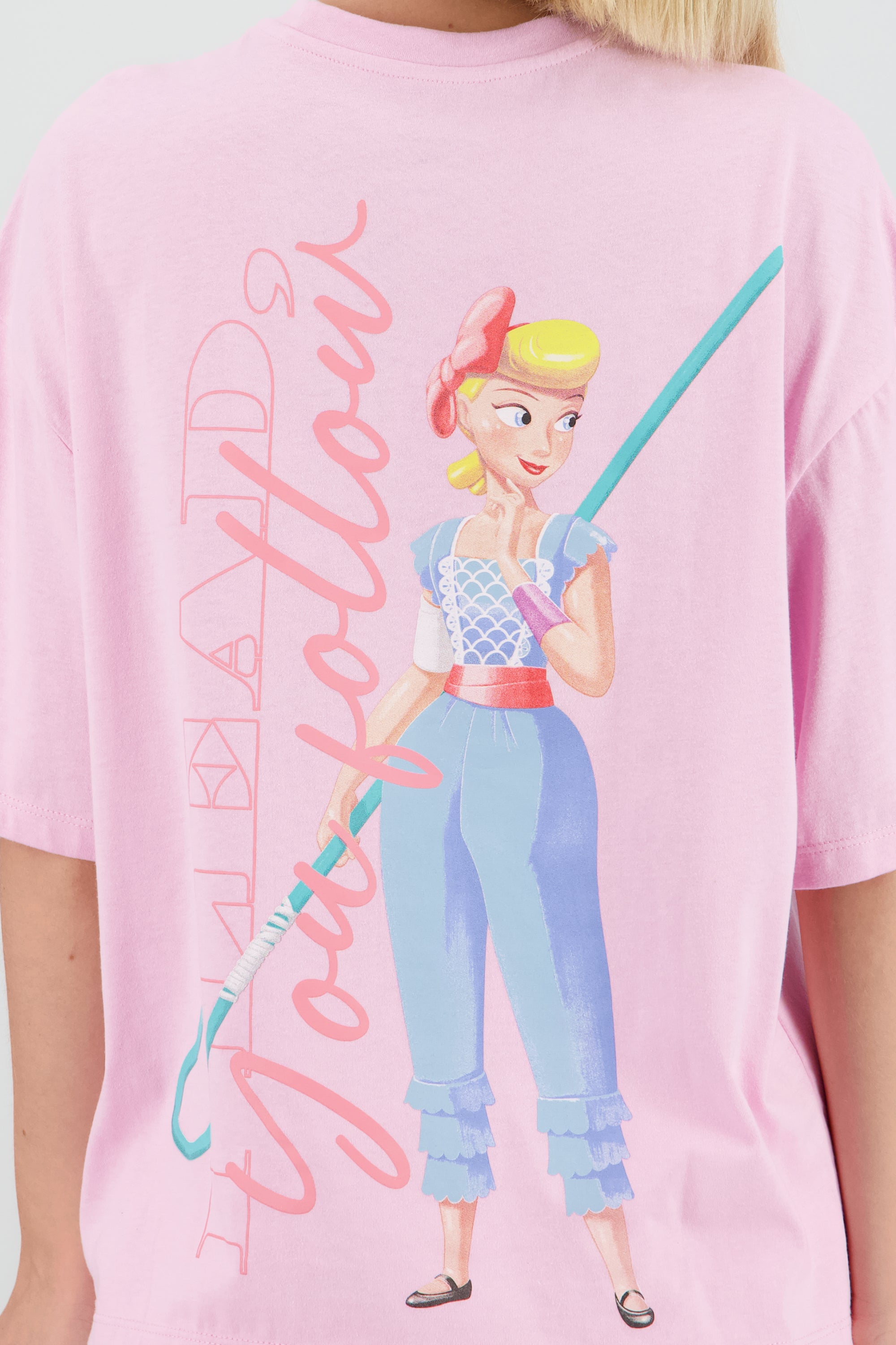 Playera toy story Betty frente espalda ROSA PASTEL