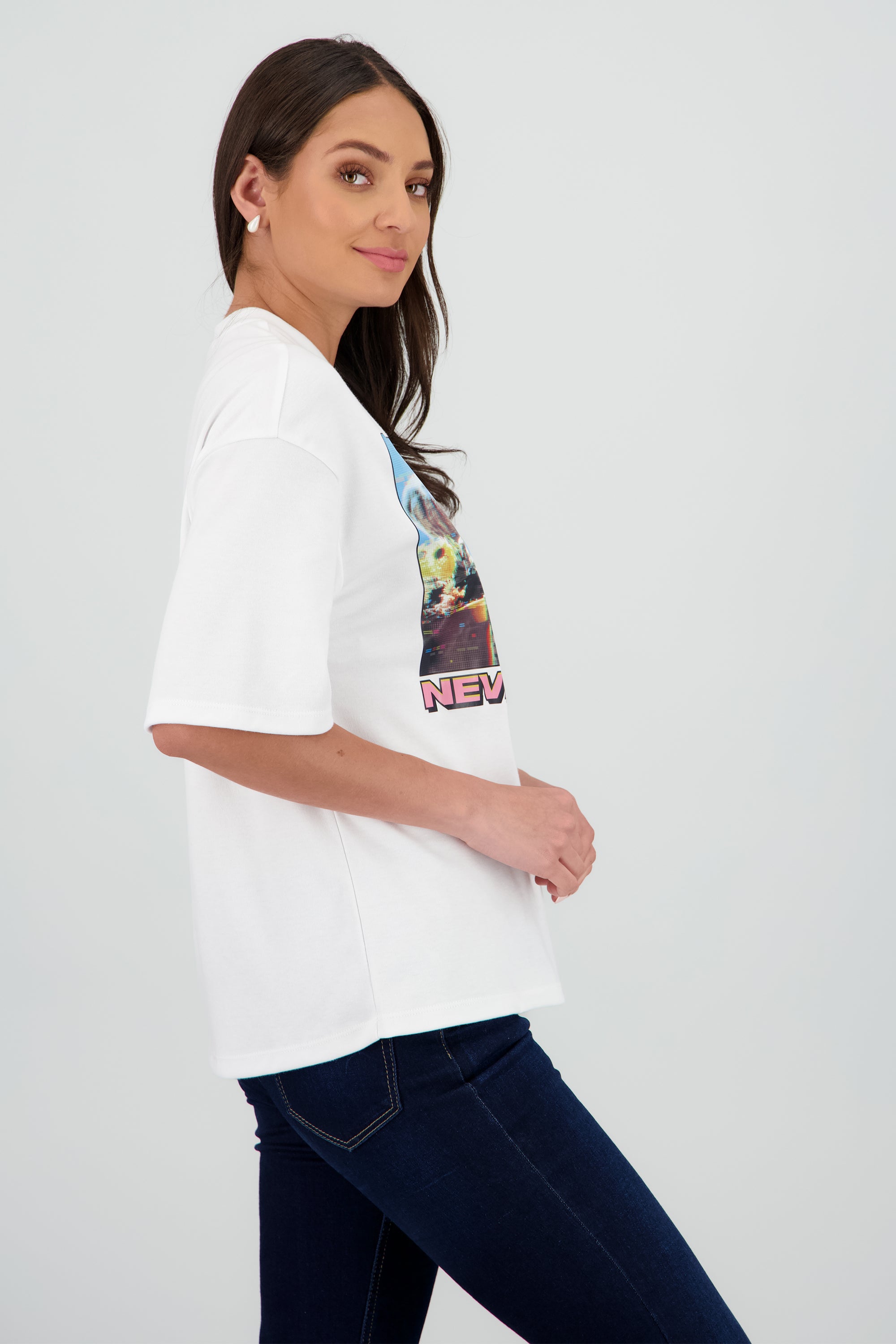Playera oversized E.T. BLANCO