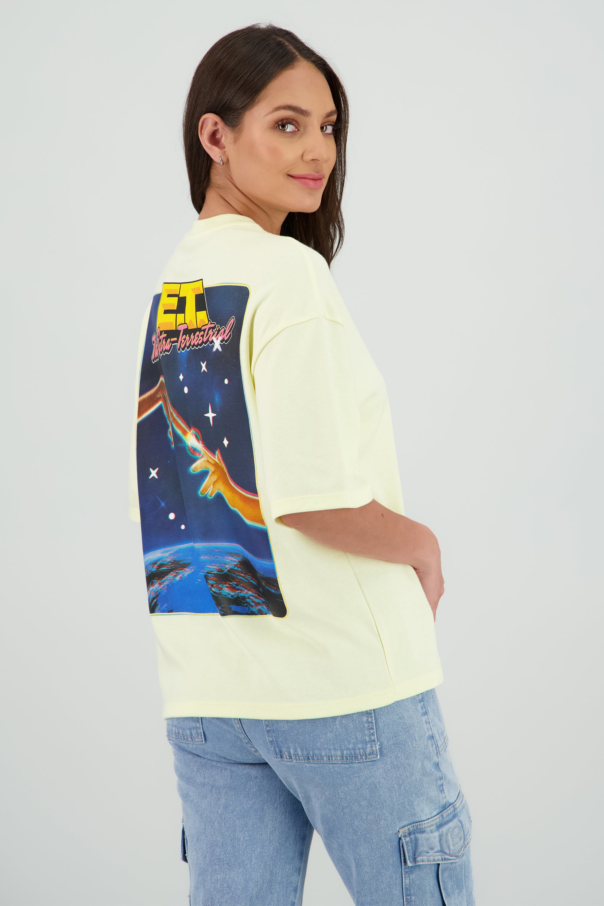 Playaera 1982 E.T. frente y espalda AMARILLO PASTEL