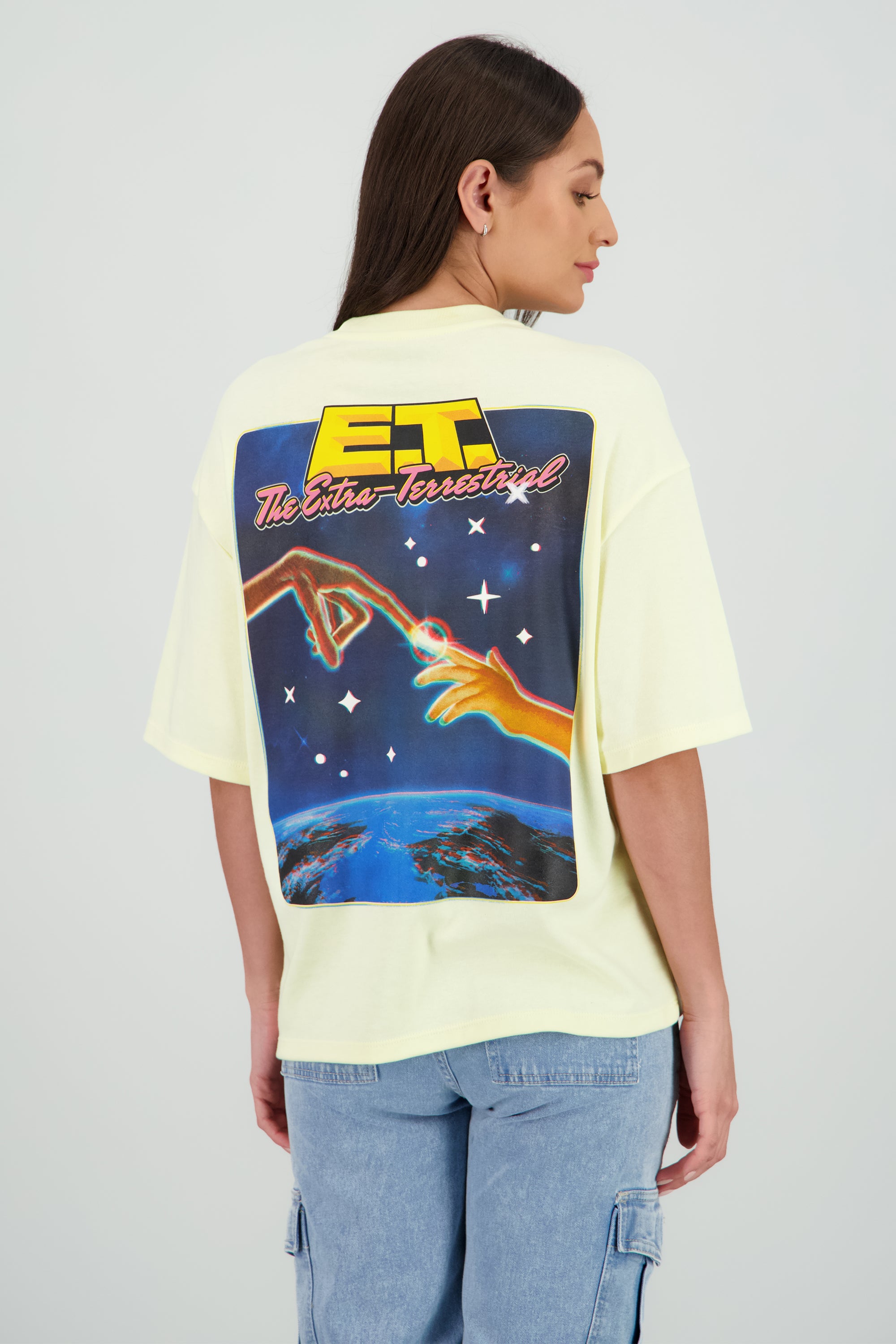 Playaera 1982 E.T. frente y espalda AMARILLO PASTEL