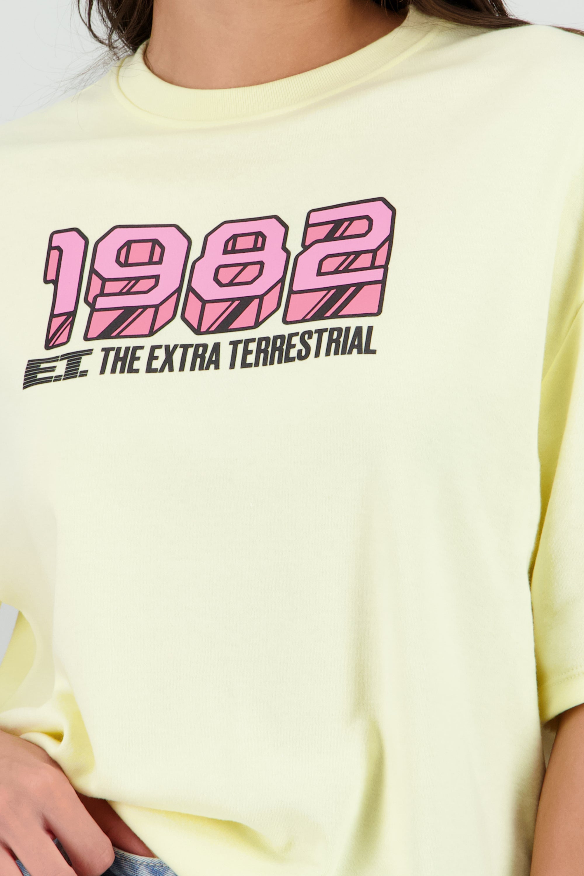 Playaera 1982 E.T. frente y espalda AMARILLO PASTEL
